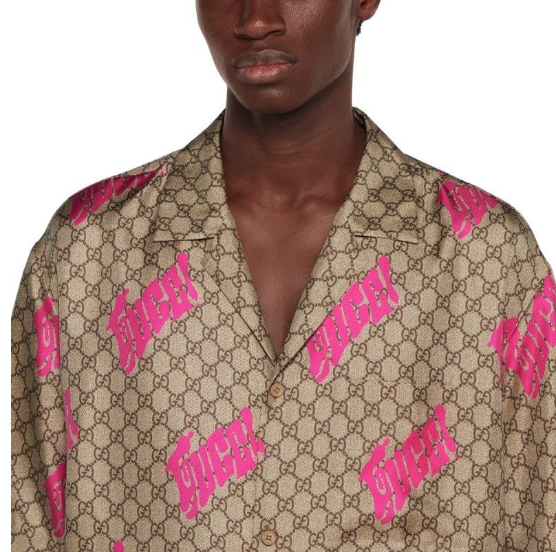 Gucci o1la5ras0426 Printed Silk Twill Bowling Shirt in Multicolor Size US L / EU 52-54 / 3 - 5 Thumbnail