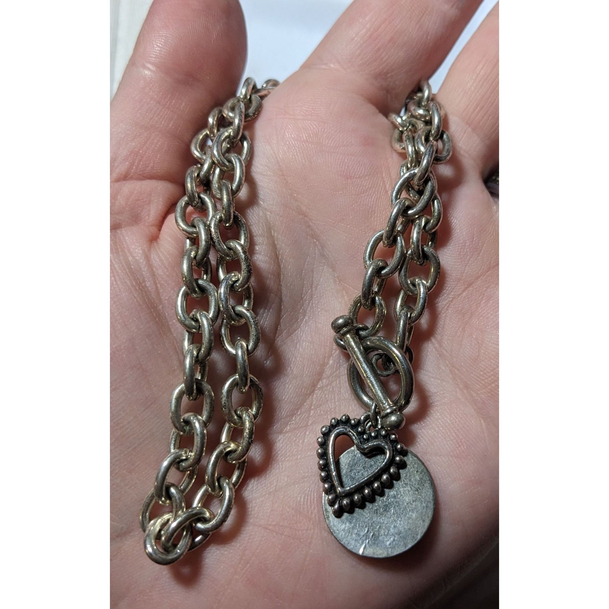Other Silver Open Heart Pendant Toggle Necklace Size ONE SIZE - 5 Thumbnail