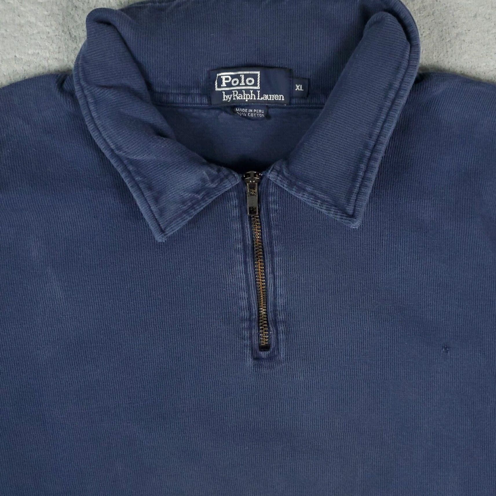 Ralph Lauren Ralph Lauren Blue XL Mens Sweater 1/4 Zip Pullover Knit Top Casual Size US XL / EU 56 / 4 - 2 Thumbnail