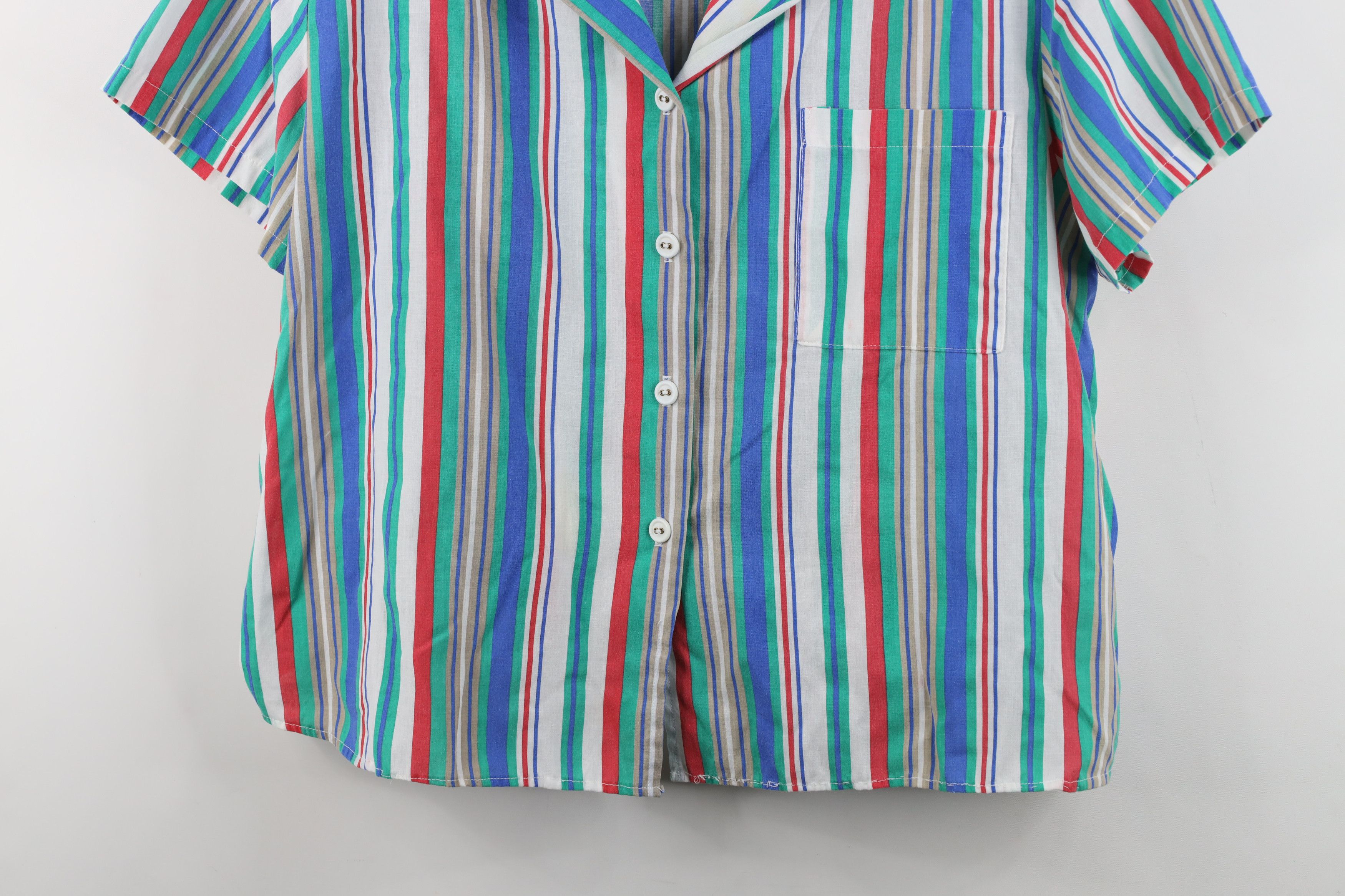 Vintage Vintage 90s Streetwear Block Camp Collar Button Shirt USA Size XL / US 12-14 / IT 48-50 - 3 Thumbnail