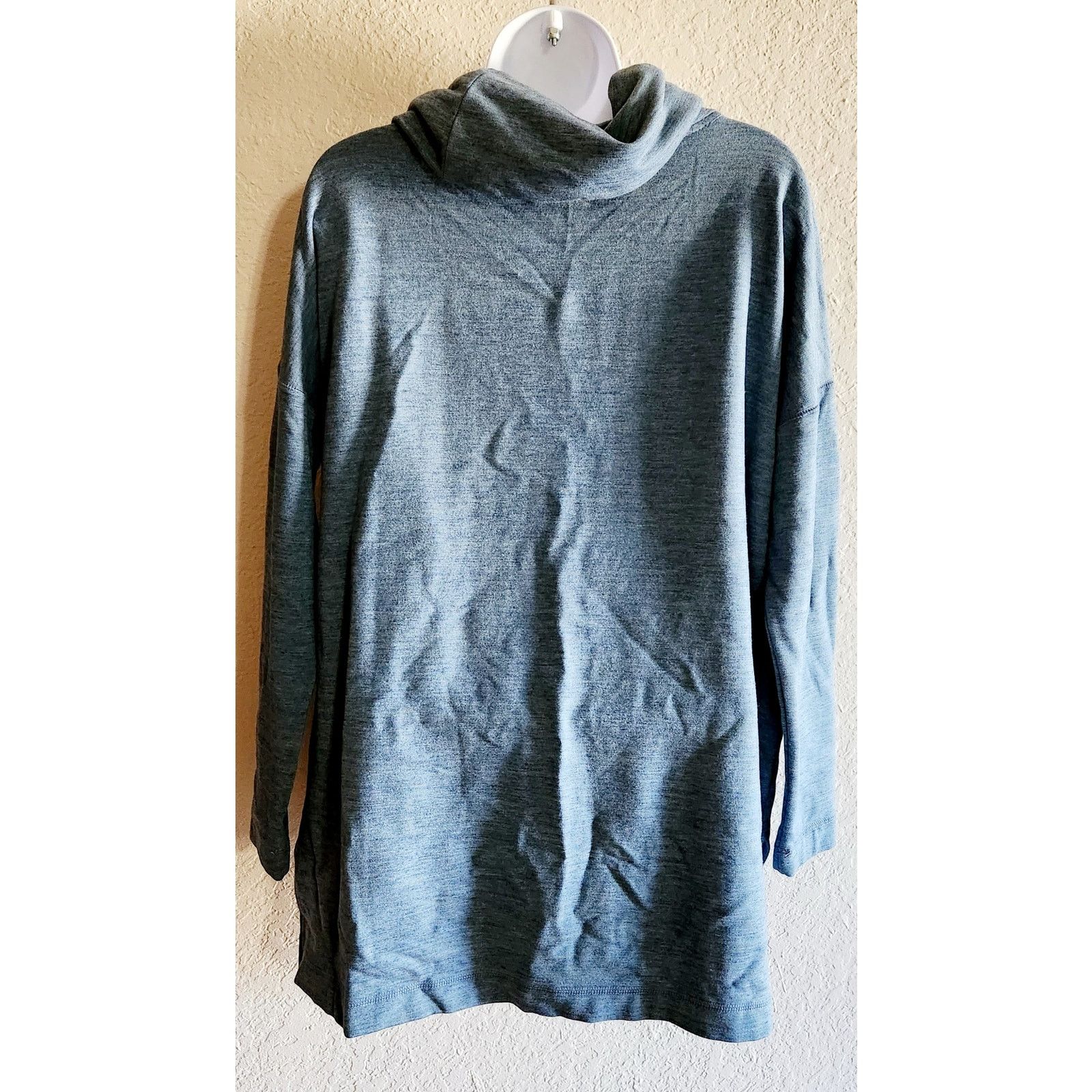 Lou & Grey Lou & Grey Blue Marled Cowl Neck Athleisure Top Medium Soft Size M / US 6-8 / IT 42-44 - 3 Thumbnail