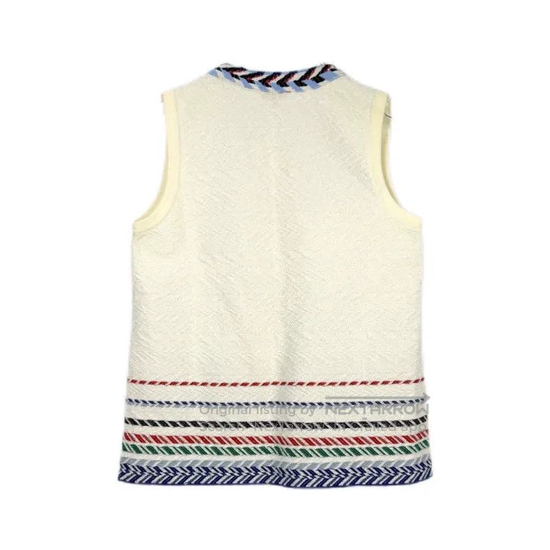 Chanel Chanel White ethnic style knitted vest Size S / US 4 / IT 40 - 2 Thumbnail