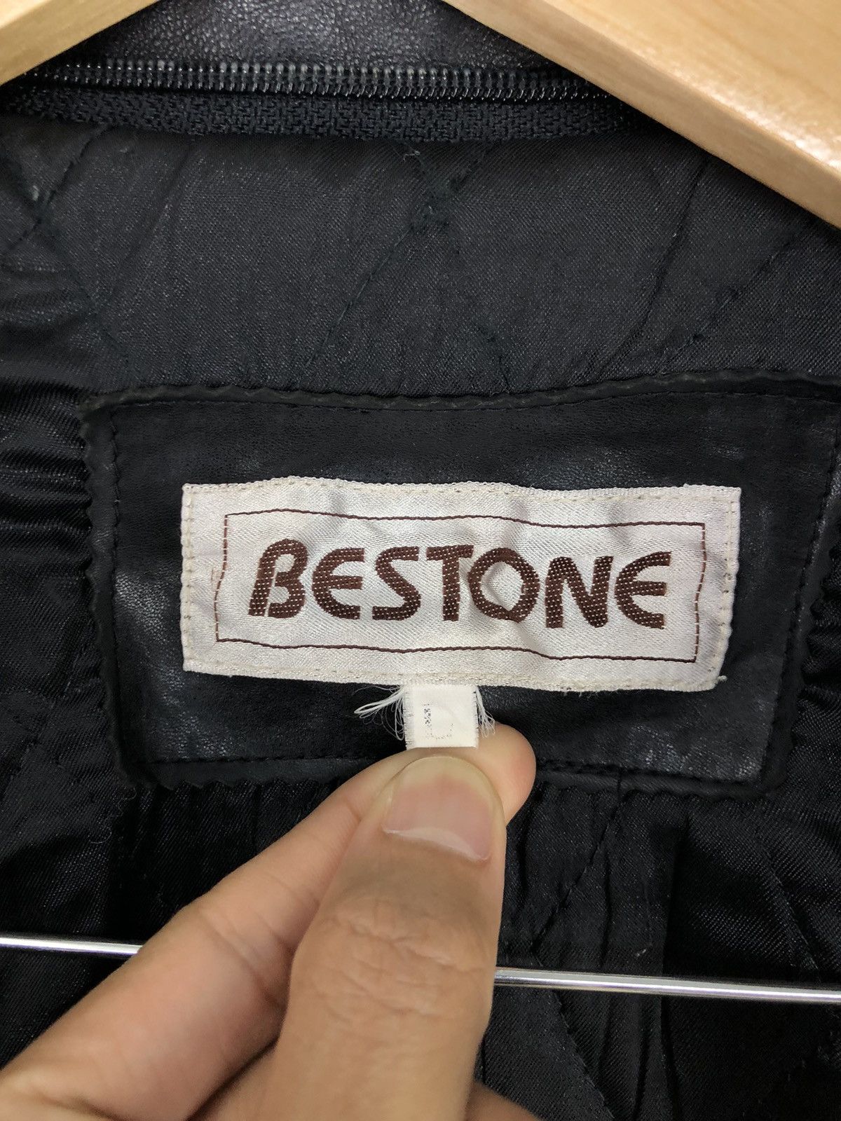 Leather Vintage Bestone Sheepskin Leather Bomber Jacket Size US L / EU 52-54 / 3 - 19 Thumbnail
