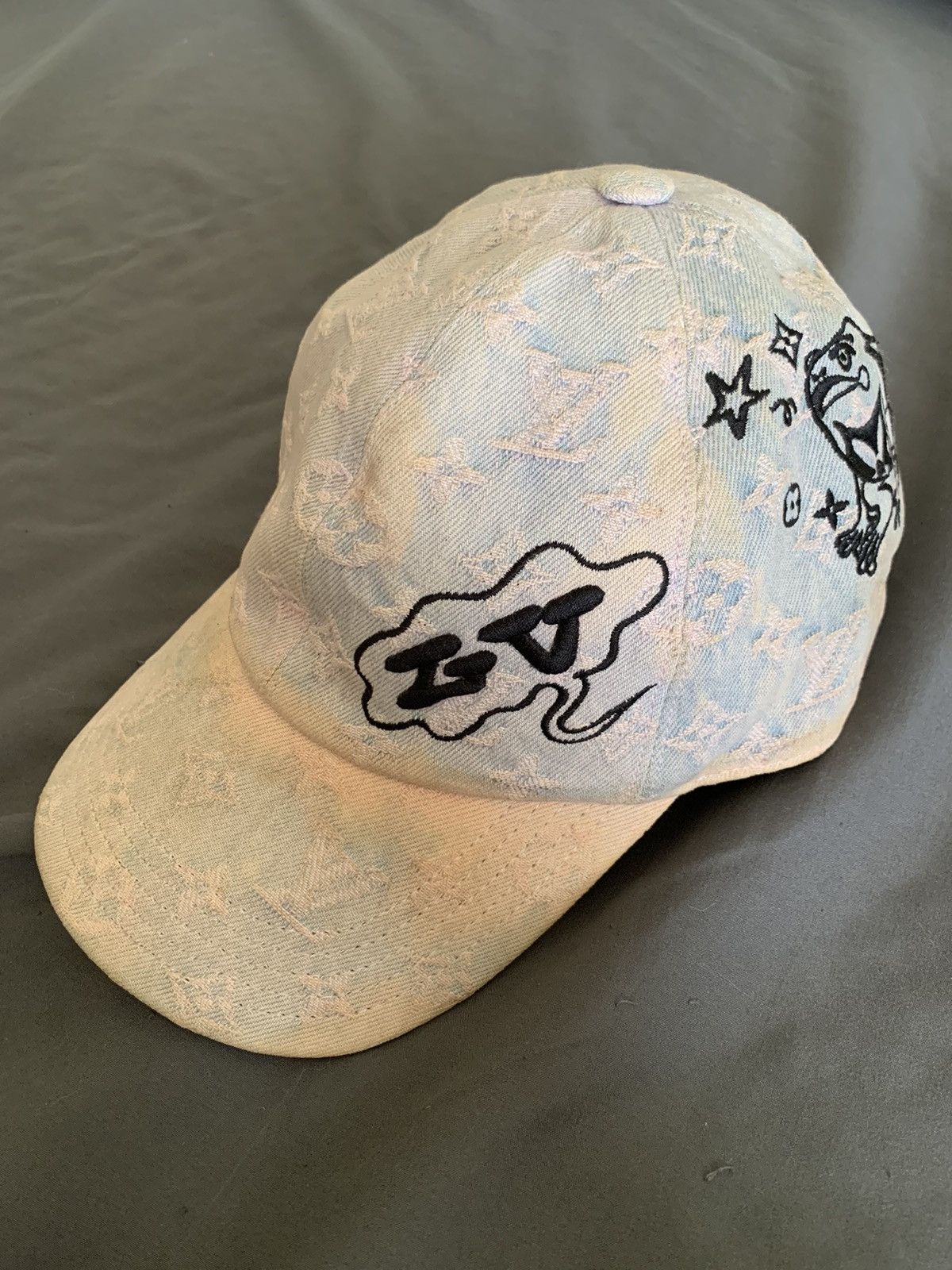 Louis Vuitton LOUIS VUITTON Monogram Washed Denim Cap | Grailed