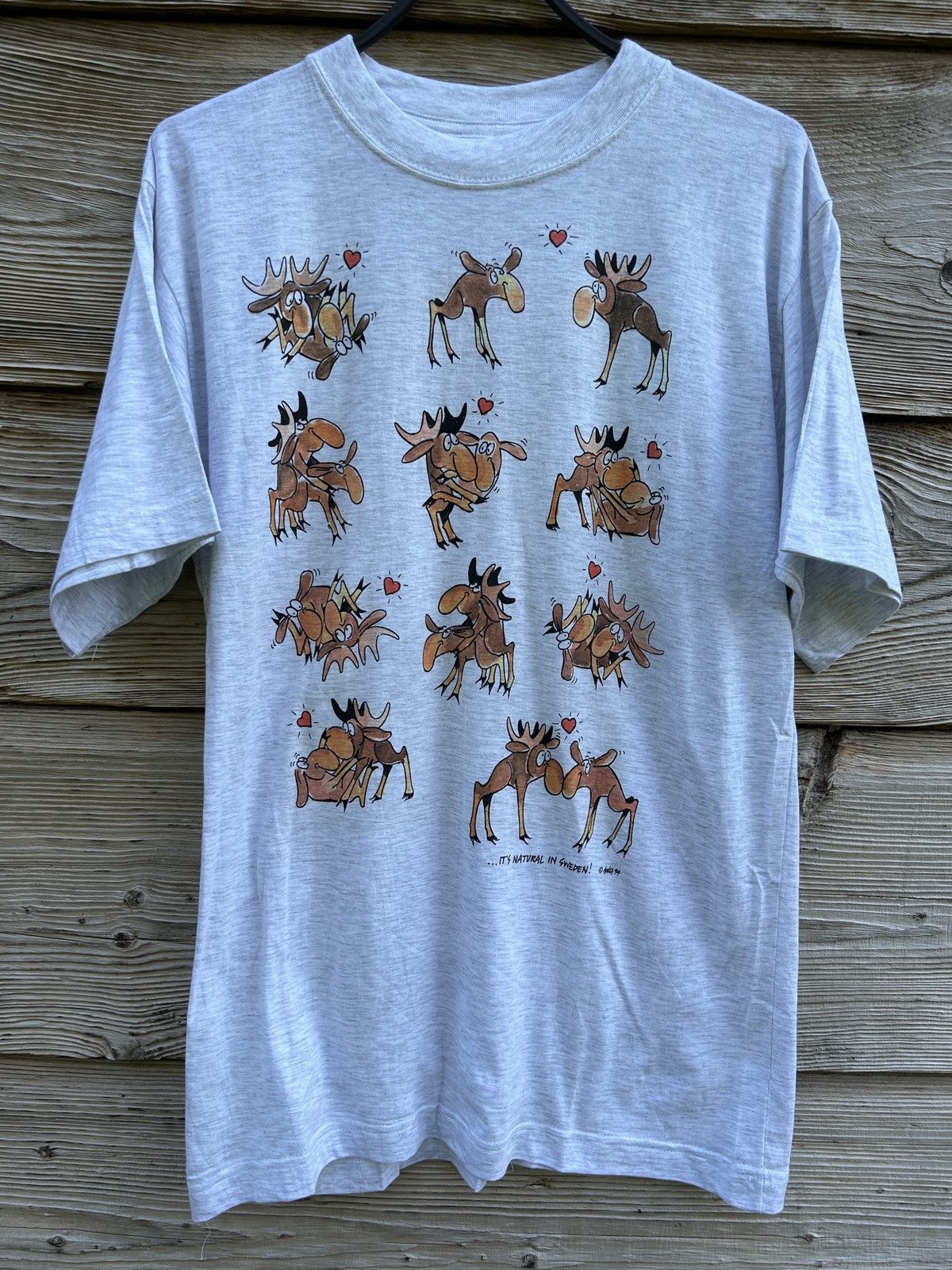Vintage 90s Vintage 1994 Deer Moose Sex Funny Art Sweden T-Shirt Size US S / EU 44-46 / 1 - 1 Thumbnail