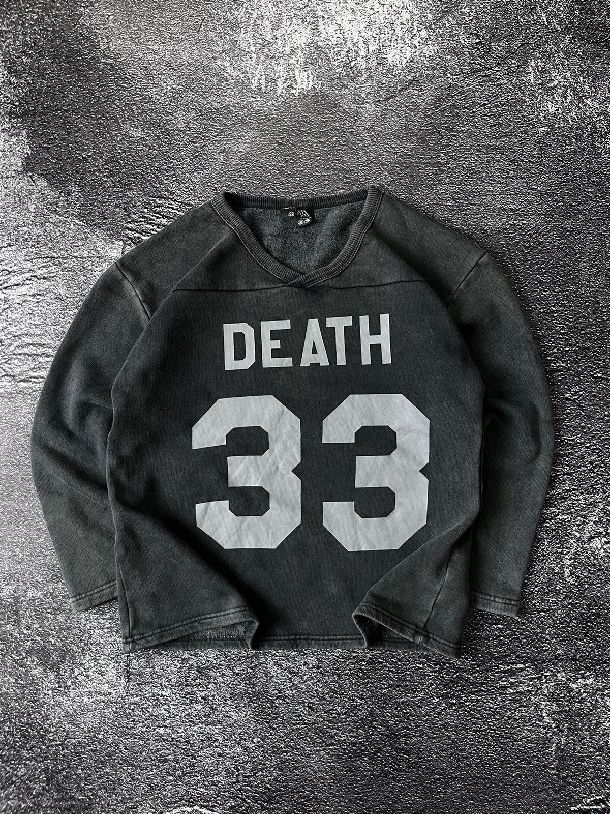 Vintage Drop Dead Death 33 Washed Grey sweatshirt