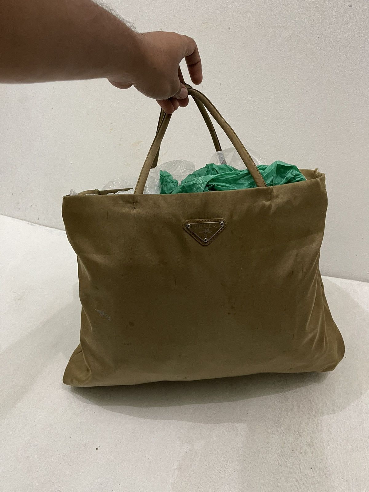 Designer × Prada Prada Nylon Brown Tote Bag Size ONE SIZE - 1 Thumbnail