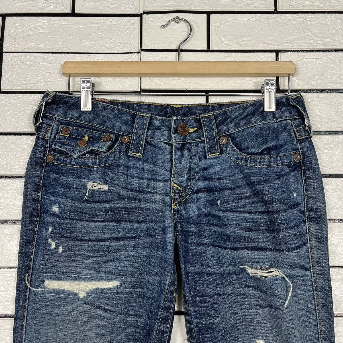 Japanese Brand Vintage True Religion Brand Jeans Patchwork Denim Size 28" / US 6 / IT 42 - 2 Thumbnail