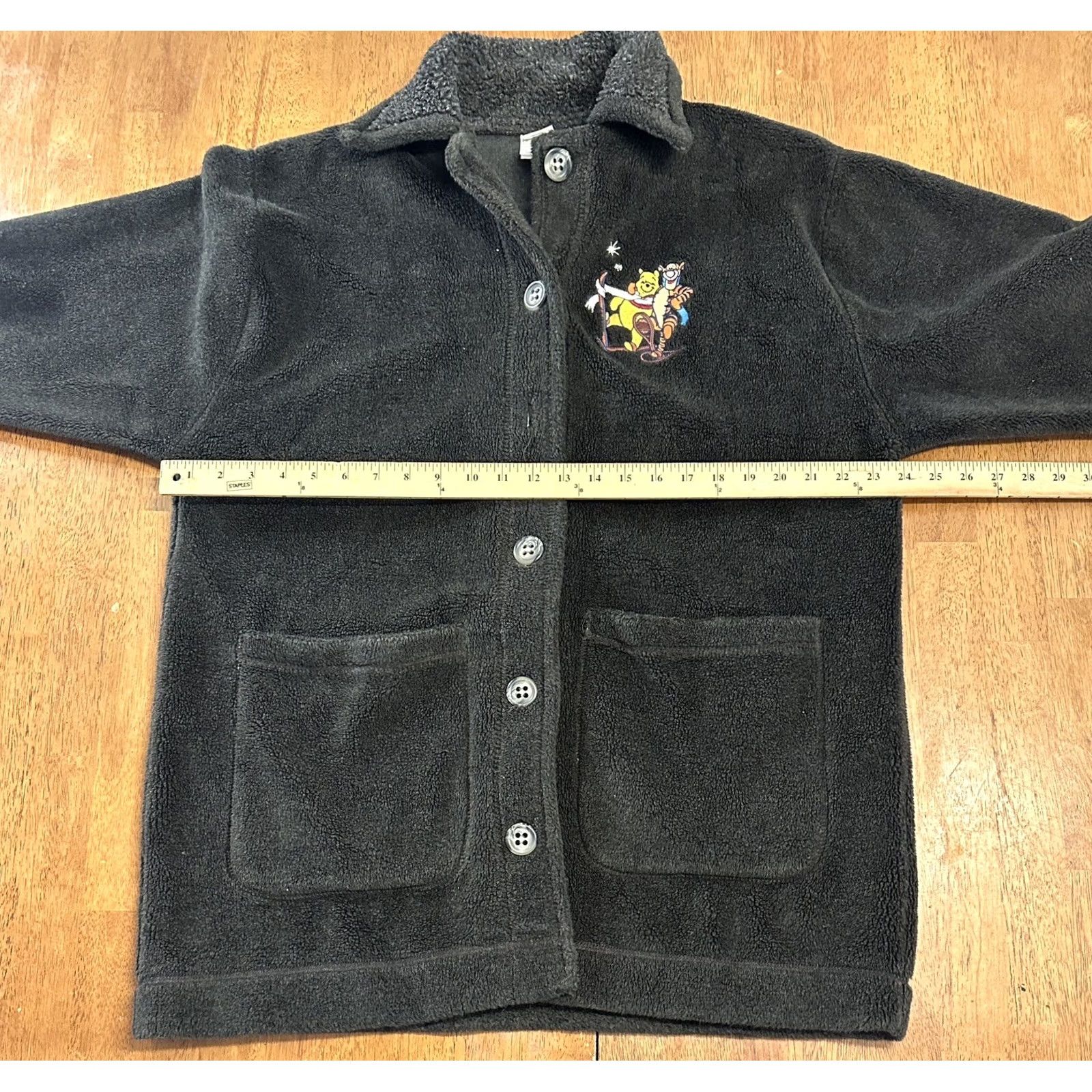 Disney VINTAGE The Disney Store Jacket Women's Large Fleece Overcoat Pooh Tigger Size L / US 10 / IT 46 - 6 Thumbnail