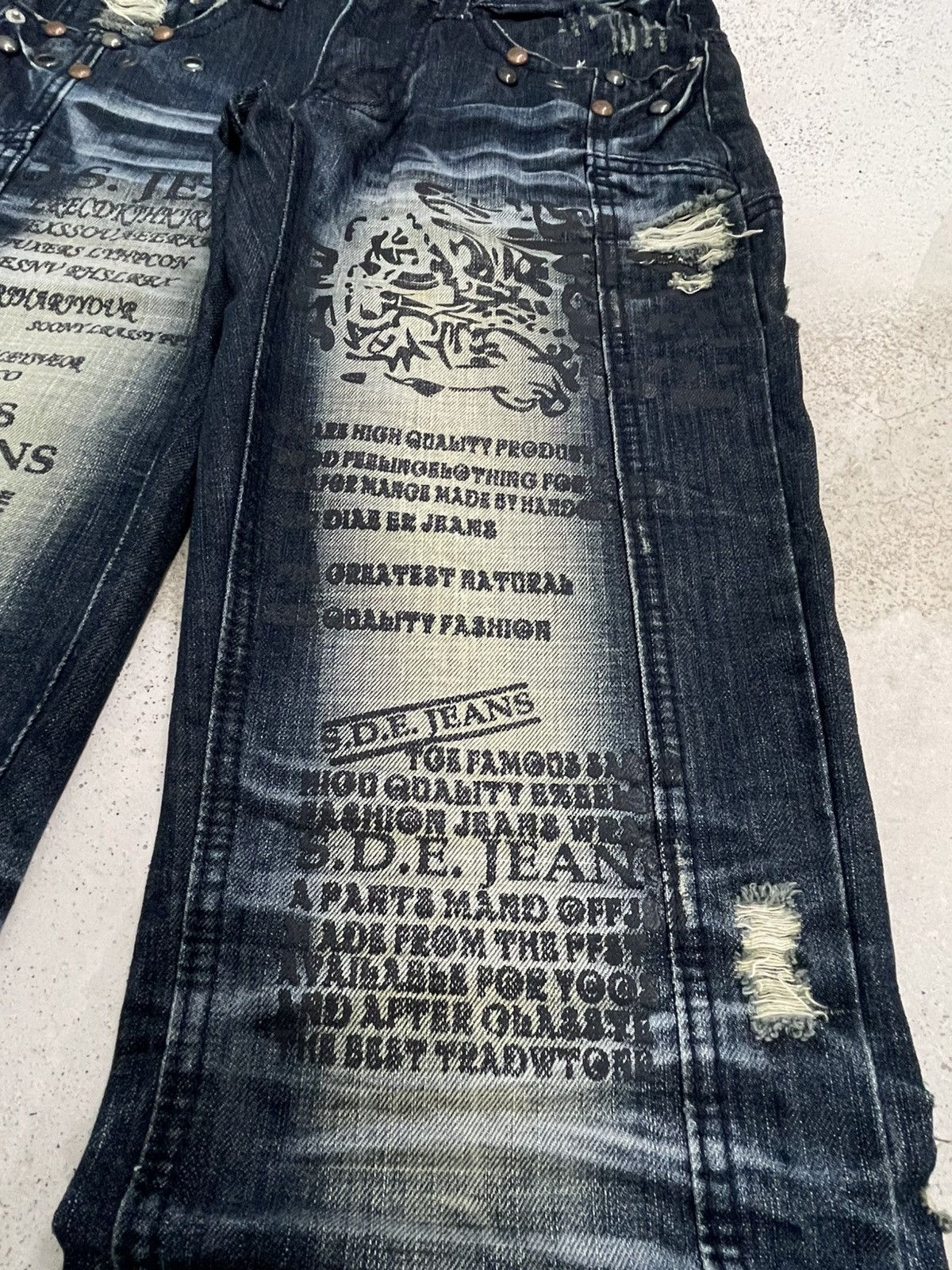 Other Savage Denim Mud Wash Distressed 3D Whisker I6W9 Size US 29 - 8 Thumbnail