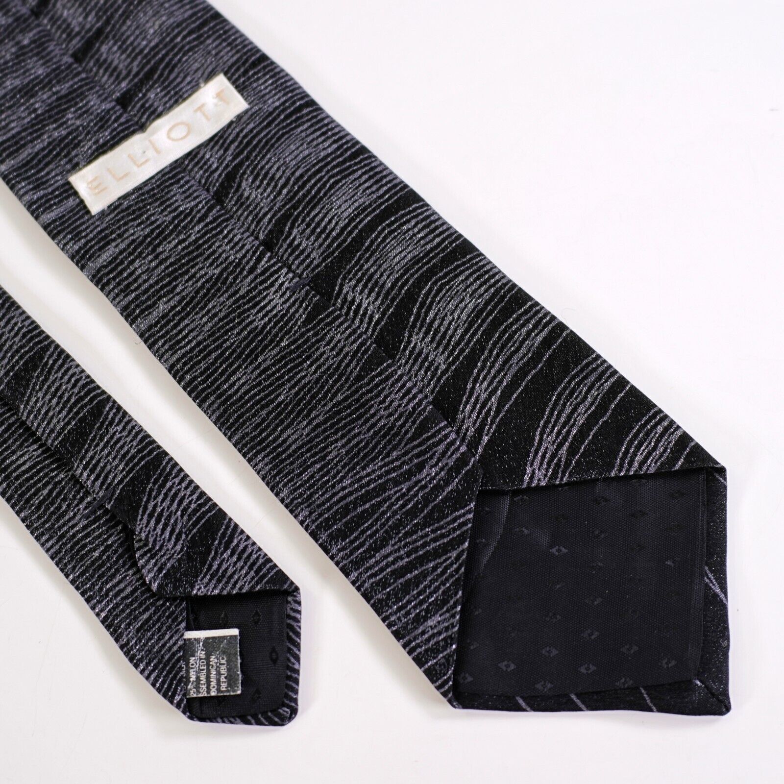 Elliott Peter Elliott Abstract Black Silver Print Silk Tie Size ONE SIZE - 6 Thumbnail