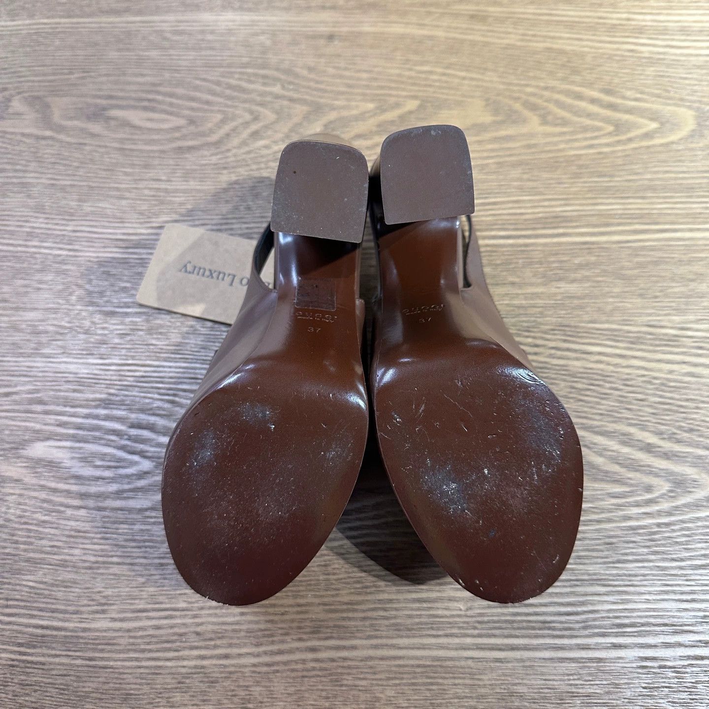 Gucci Gucci mar667 Horsebit Block Heel Pump 37 Size US 6.5 / IT 36.5 - 4 Thumbnail