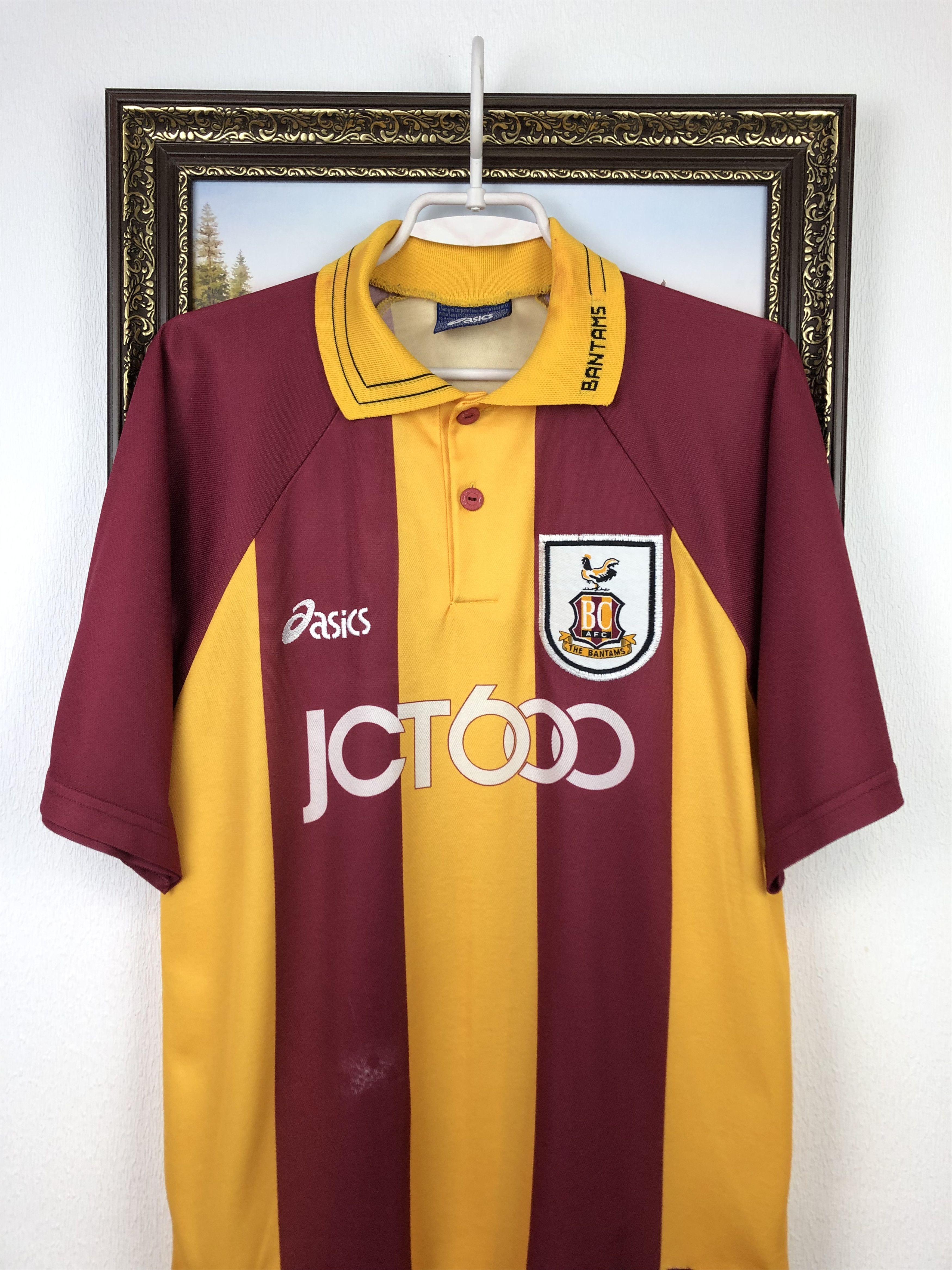 Vintage Bradford City Home football shirt 1999 Soccer Asics Jersey Size US M / EU 48-50 / 2 - 2 Thumbnail