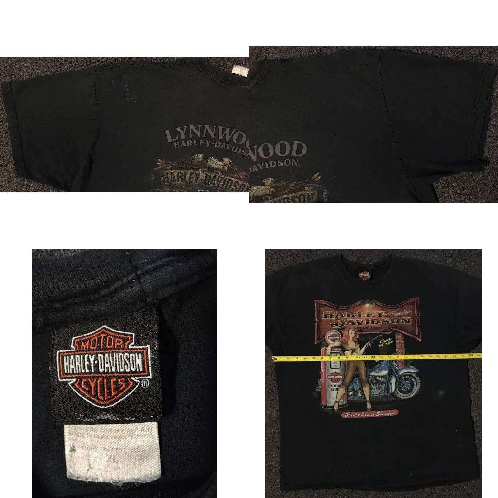 Harley Davidson VINTAGE Harley Davidson Shirt XL Black Graphic Tee Biker Distressed Seattle 90s Y2K Mens Size US XL / EU 56 / 4 - 10 Thumbnail
