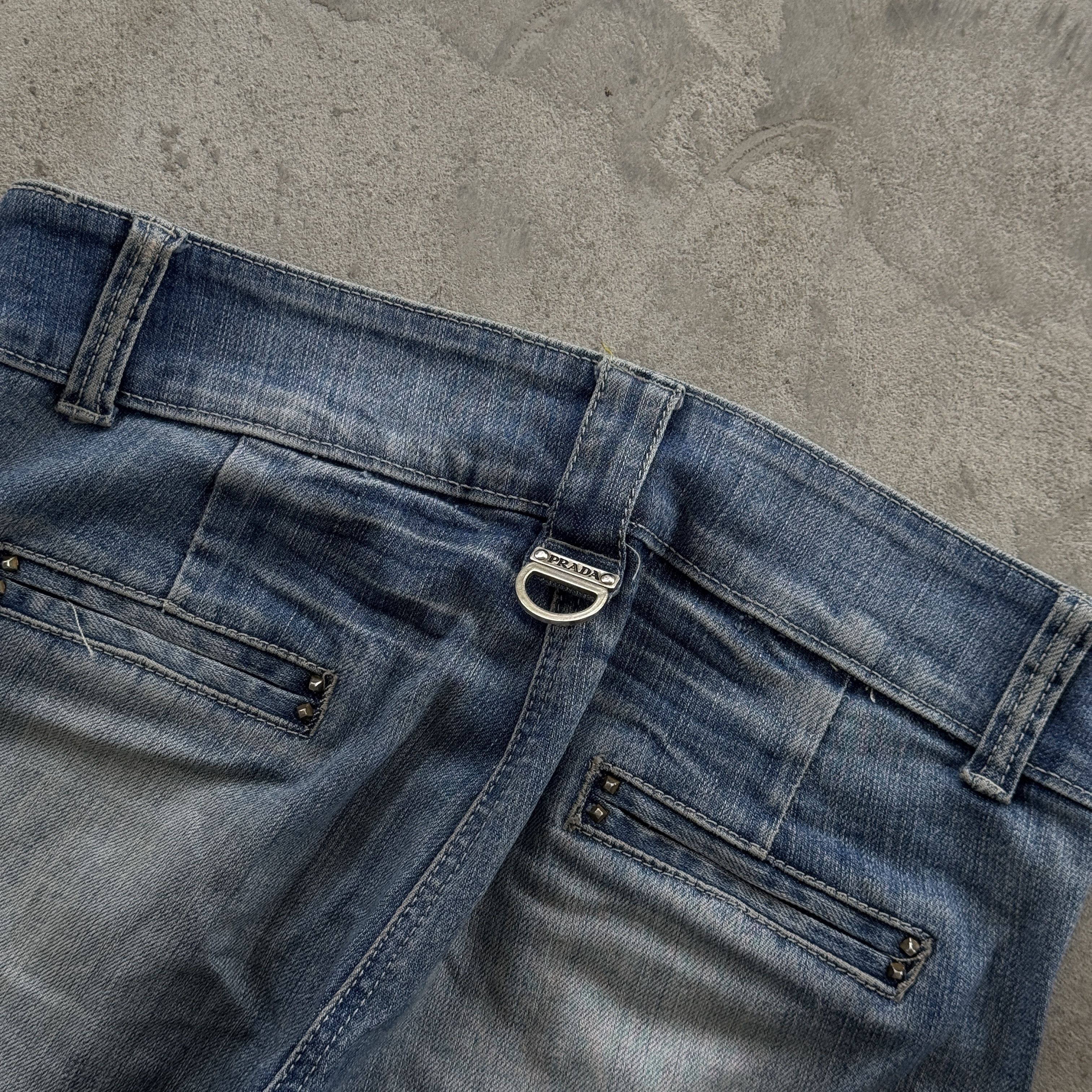 Prada Vintage Prada Womens Flare Blue Denim Jeans Pants Size 30" / US 8 / IT 44 - 7 Thumbnail
