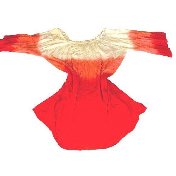 Other 7 Islands XL Dip Dye Red White Rayon Tunic Dress India Boho Size XL / US 12-14 / IT 48-50 - 9 Thumbnail