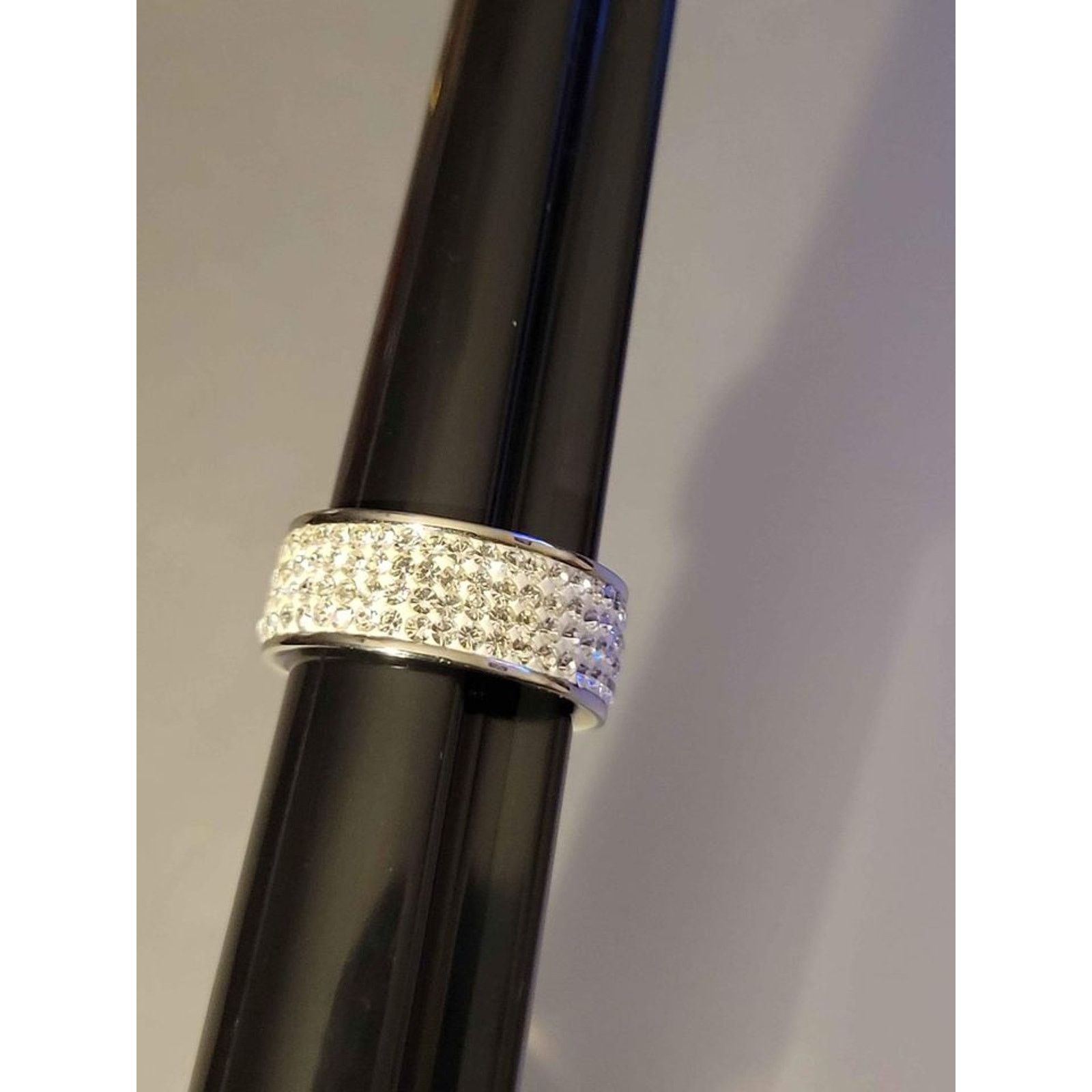 Other Sparking Stainless Steel Pave Rhinestone Silver Ring Size 6 Size ONE SIZE - 6 Thumbnail