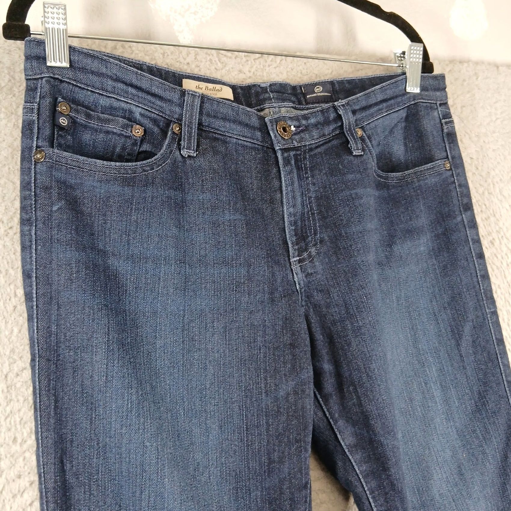 Vintage AG Adriano Goldschmied The Ballad Slim Boot Jeans Dark Wash 31R Womens Jeans Wide 5-Pocket Denim Cotton Blend Bag? Size 24" / US 00 / IT 34 - 7 Thumbnail