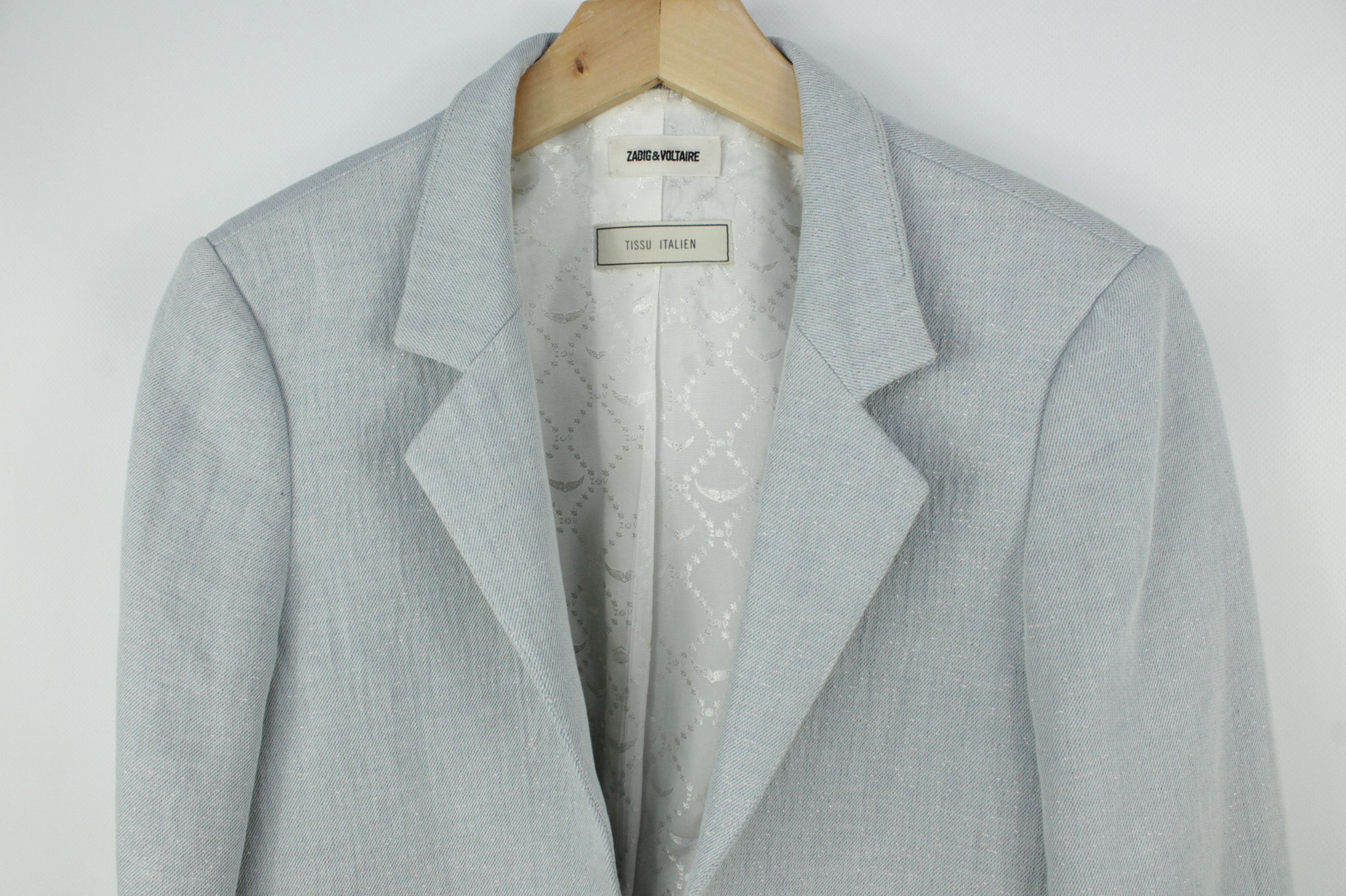 Zadig & Voltaire ZADIG & VOLTAIRE Volly Frange Open-front Cotton Linen Jacket Size S / US 4 / IT 40 - 2 Thumbnail