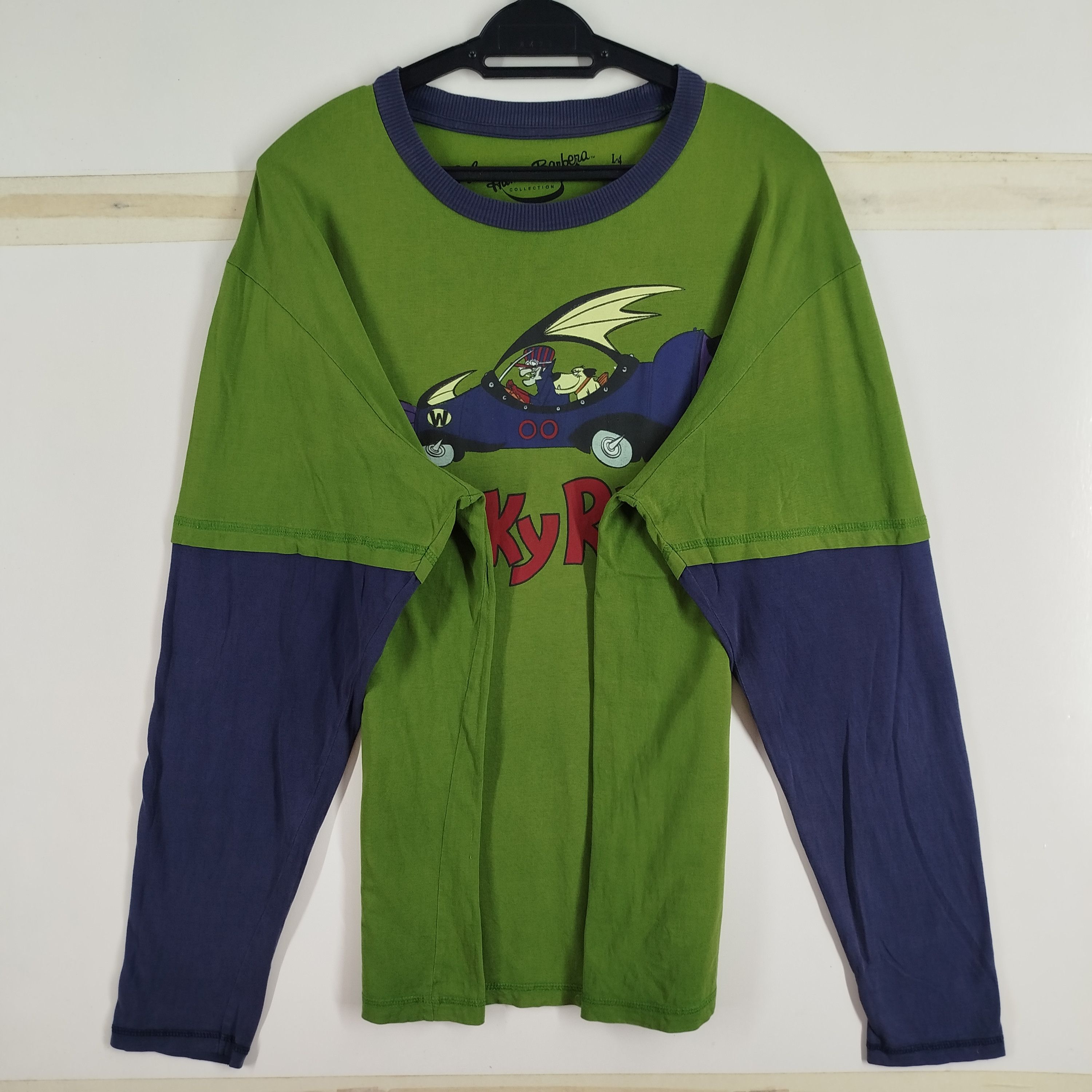 Cartoon Network × Vintage Vintage Wacky Racers Hanna Barbera Double Sleeve Big Print Size US L / EU 52-54 / 3 - 3 Thumbnail