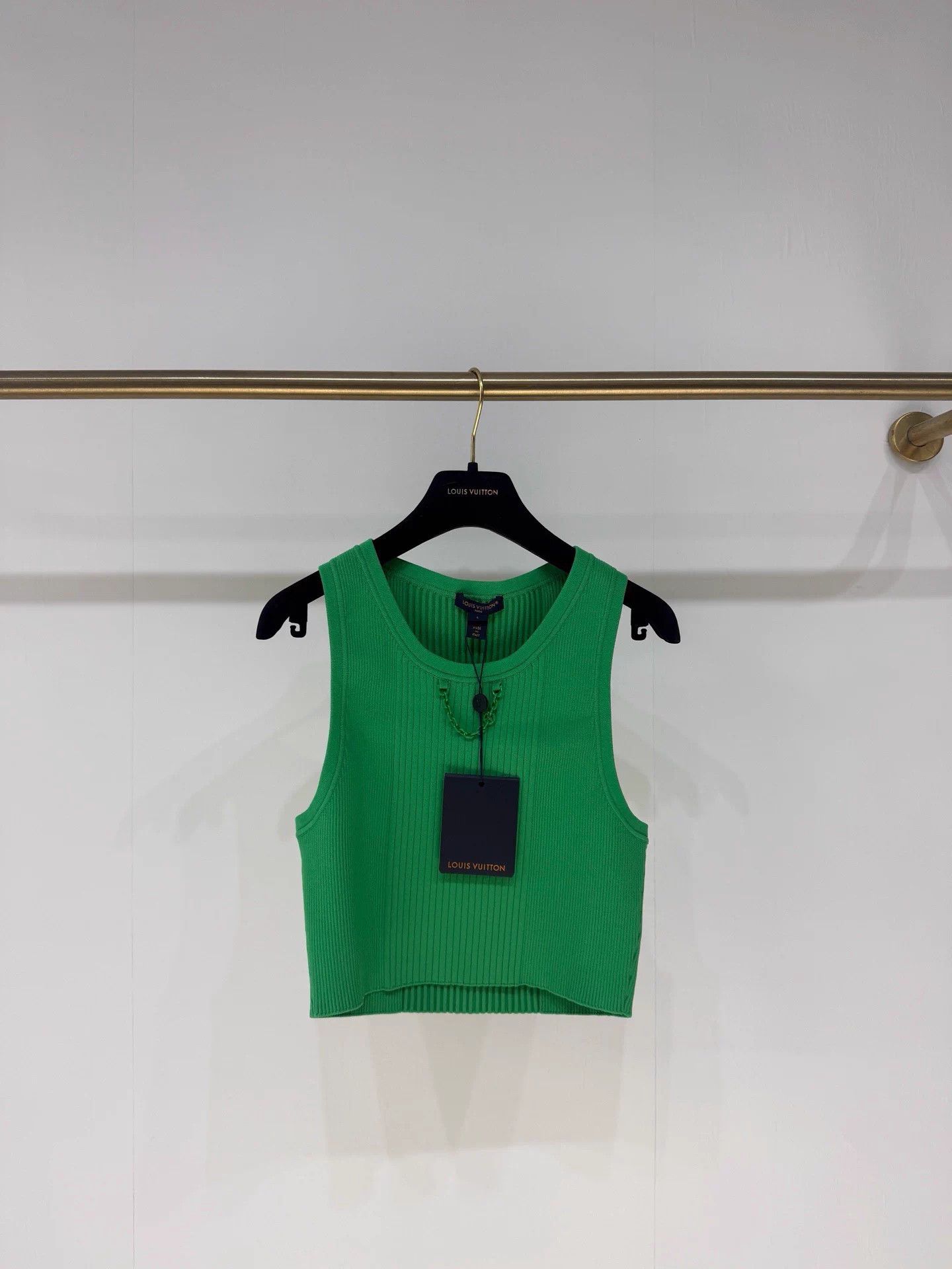 Louis Vuitton LV Green Chain Cami NWT L (M fit) Size L / US 10 / IT 46 - 1 Thumbnail