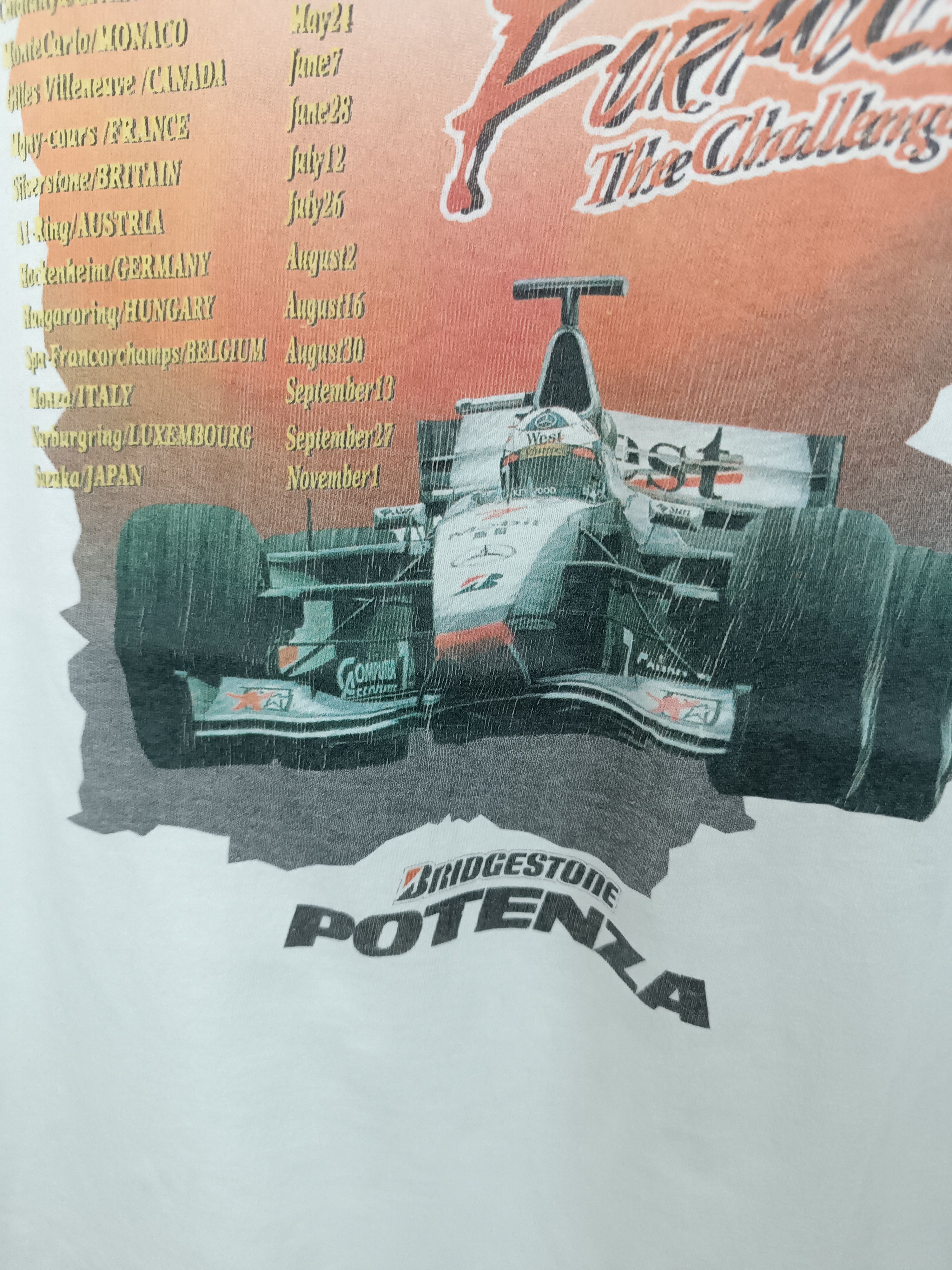 Vintage VINTAGE 90S A STAR IS BORN F1 RACING BRIDGESTONE POTENZA TEE Size US L / EU 52-54 / 3 - 12 Thumbnail