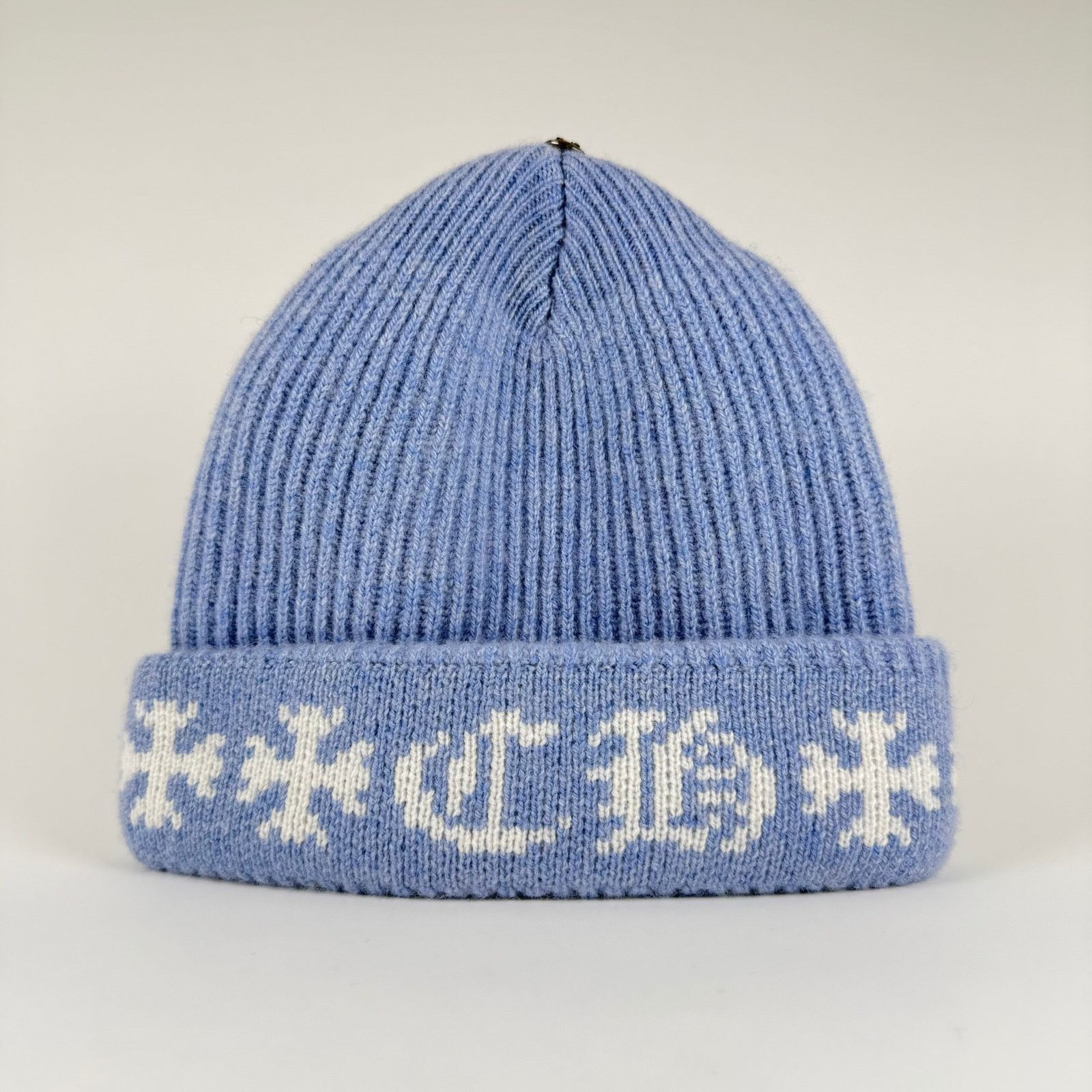 Chrome Hearts *NEW* CHROME HEARTS BIG DADDY CASHMERE BEANIE BLUE