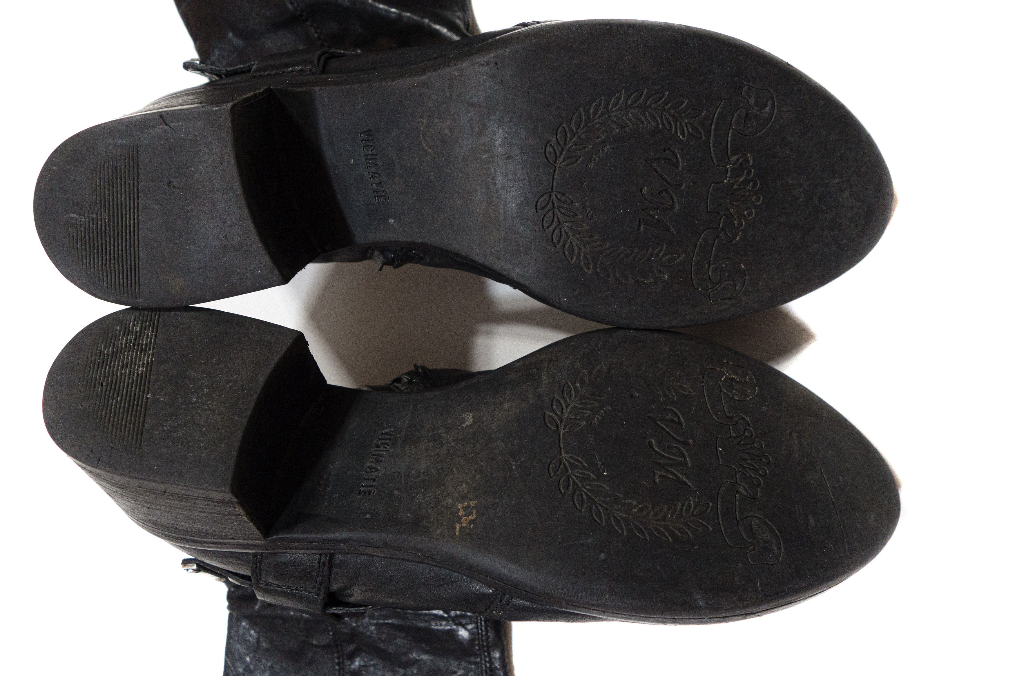 VIC MATI 00S Leather Side Zip Cowboy Leather High Boots Size US 8.5 / IT 38.5 - 6 Thumbnail