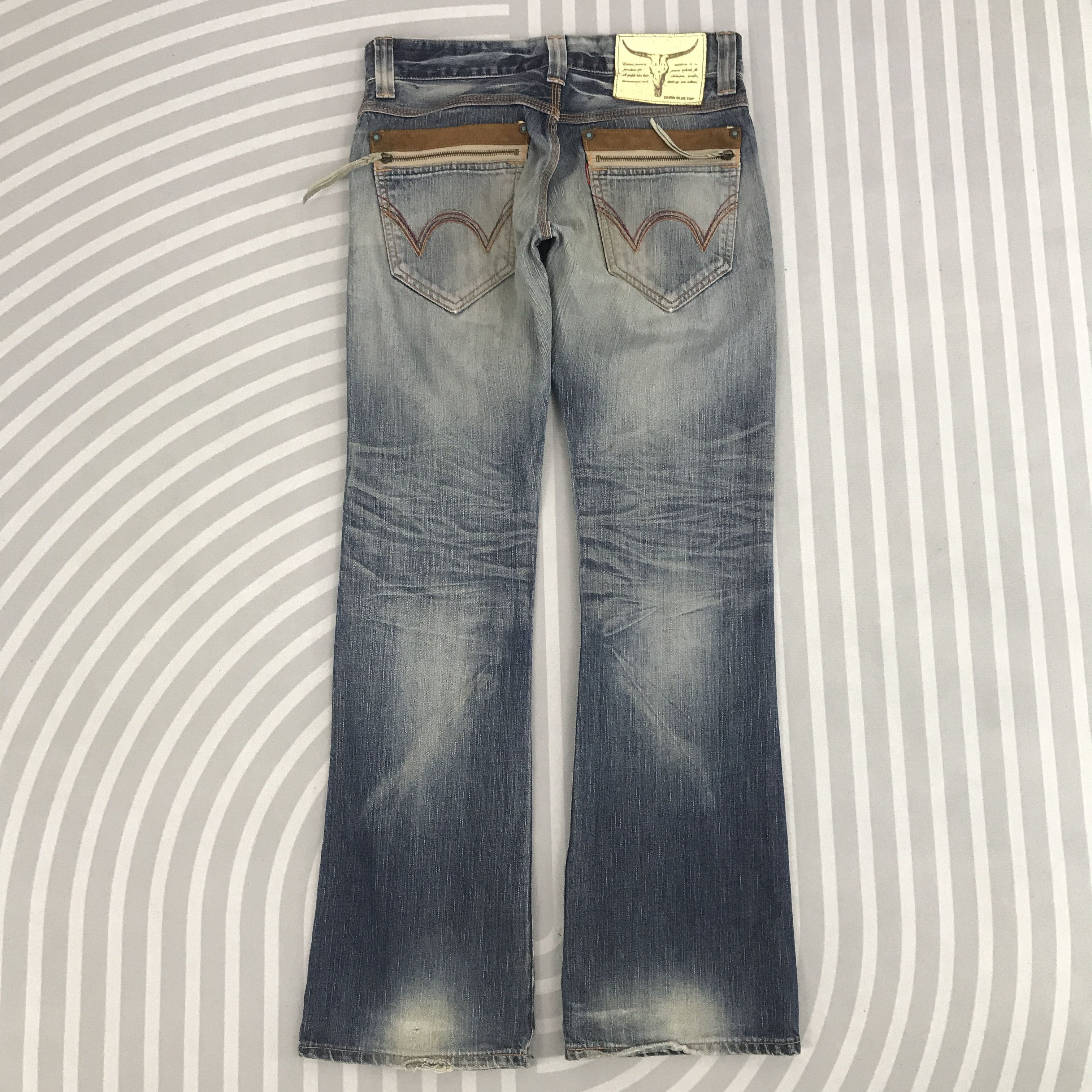 Edwin × Vintage Bootcut Edwin Blue Trip Denim faded Distressed pants Size US 32 / EU 48 - 5 Thumbnail