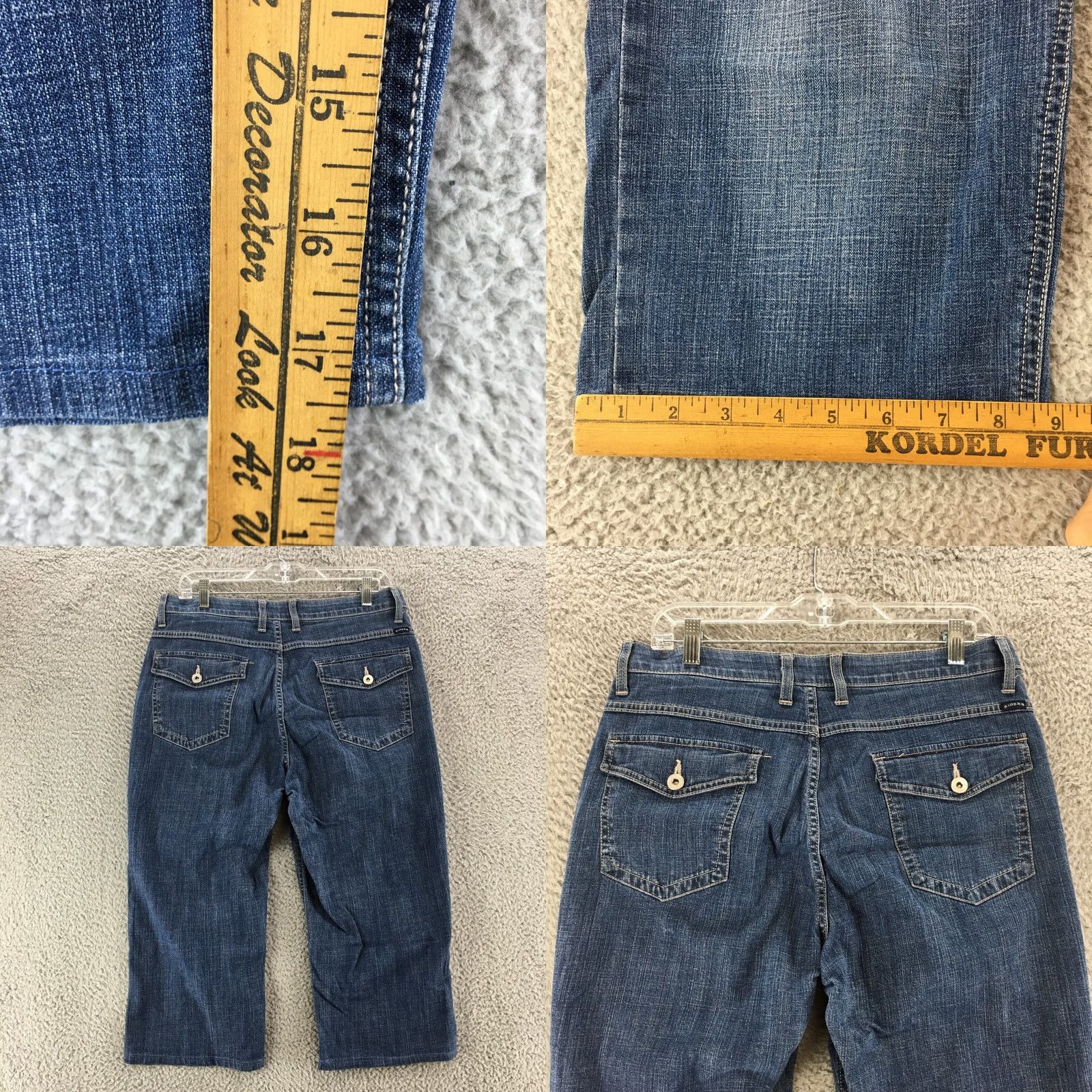 Vintage Riders Bermuda Shorts Womens 32 Blue Denim Cotton Blend High Rise Zip Fly Casual Summer 5-Pocket Womens Size 24" / US 00 / IT 34 - 8 Thumbnail