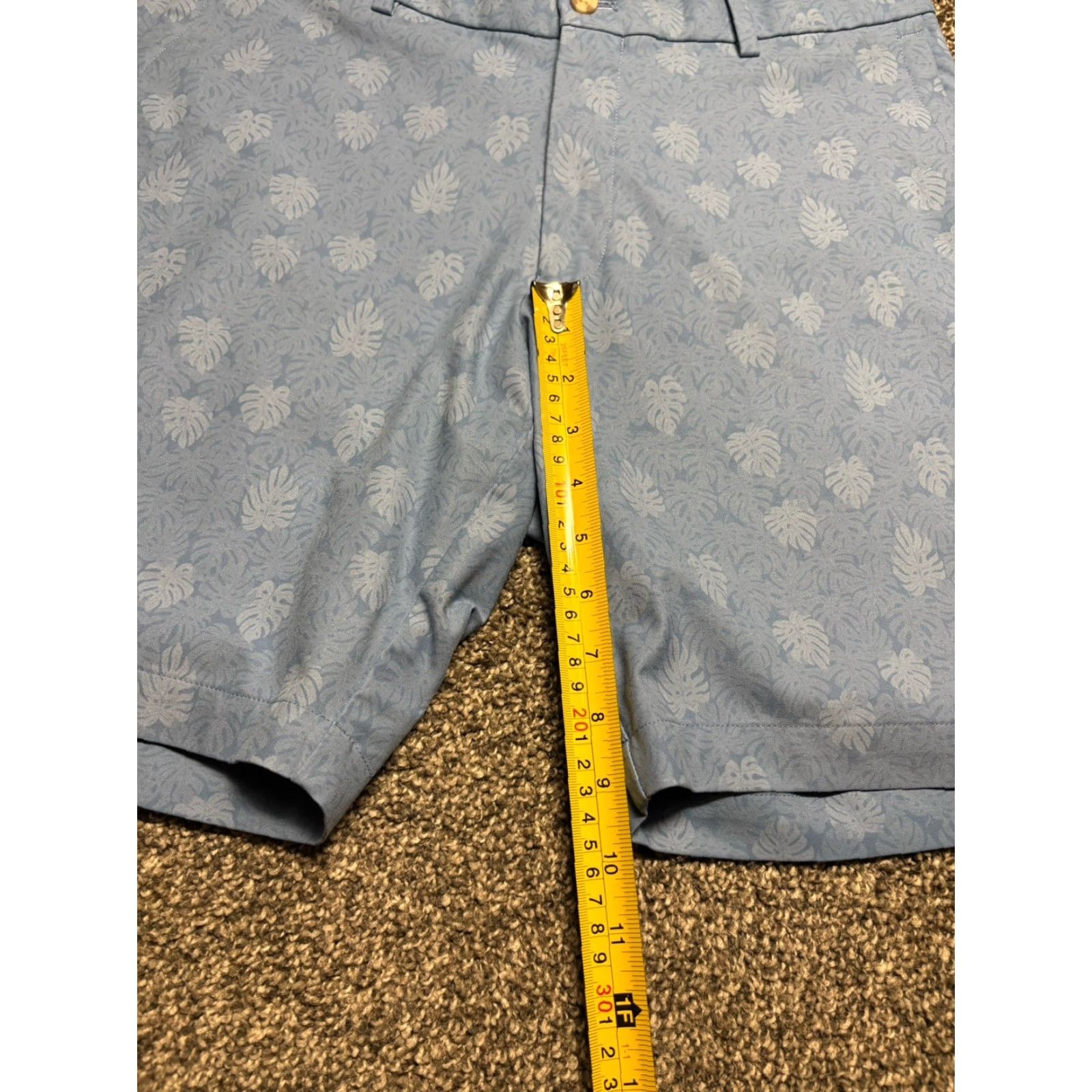 Peter Millar Peter Millar Salem Shorts Men 32 Blue Floral Palm Print Chino Lightweight Pockets Regular Belt Loops Inseam 9 in MS20EB83 Size US 32 / EU 48 - 2 Thumbnail