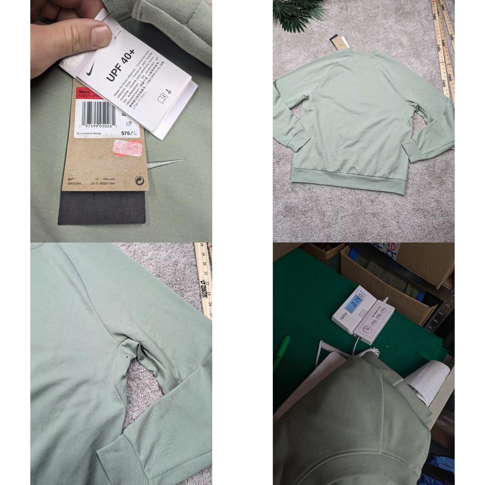 Nike Nike Yoga Dri-Fit Sweatshirt Mens M Medium Mint Green Crew Neck Pullover NWT Size US M / EU 48-50 / 2 - 8 Thumbnail