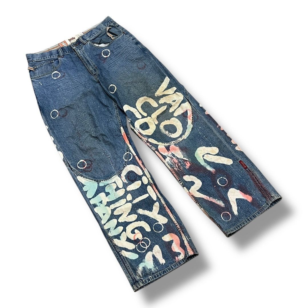 Designer × Japanese Brand VARCITY DISTRESSED JEANS DENIM Size US 34 / EU 50 - 4 Thumbnail
