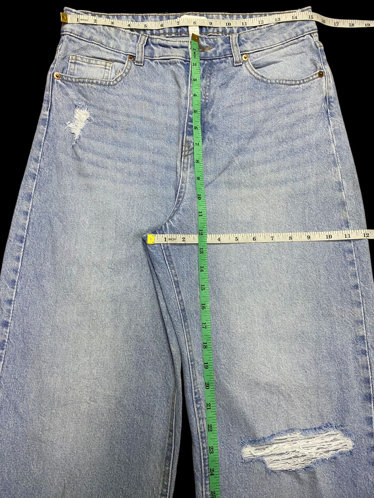 H&M Vintage Japanese Brand Faded Wash Distressed Baggy Jeans Size US 30 / EU 46 - 9 Thumbnail