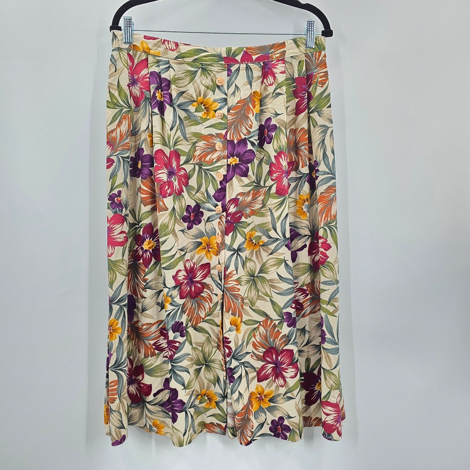 Other Alfred Dunner Brown Floral Midi Button Skirt Plus 18 Size 40" / US 18 - 1 Thumbnail