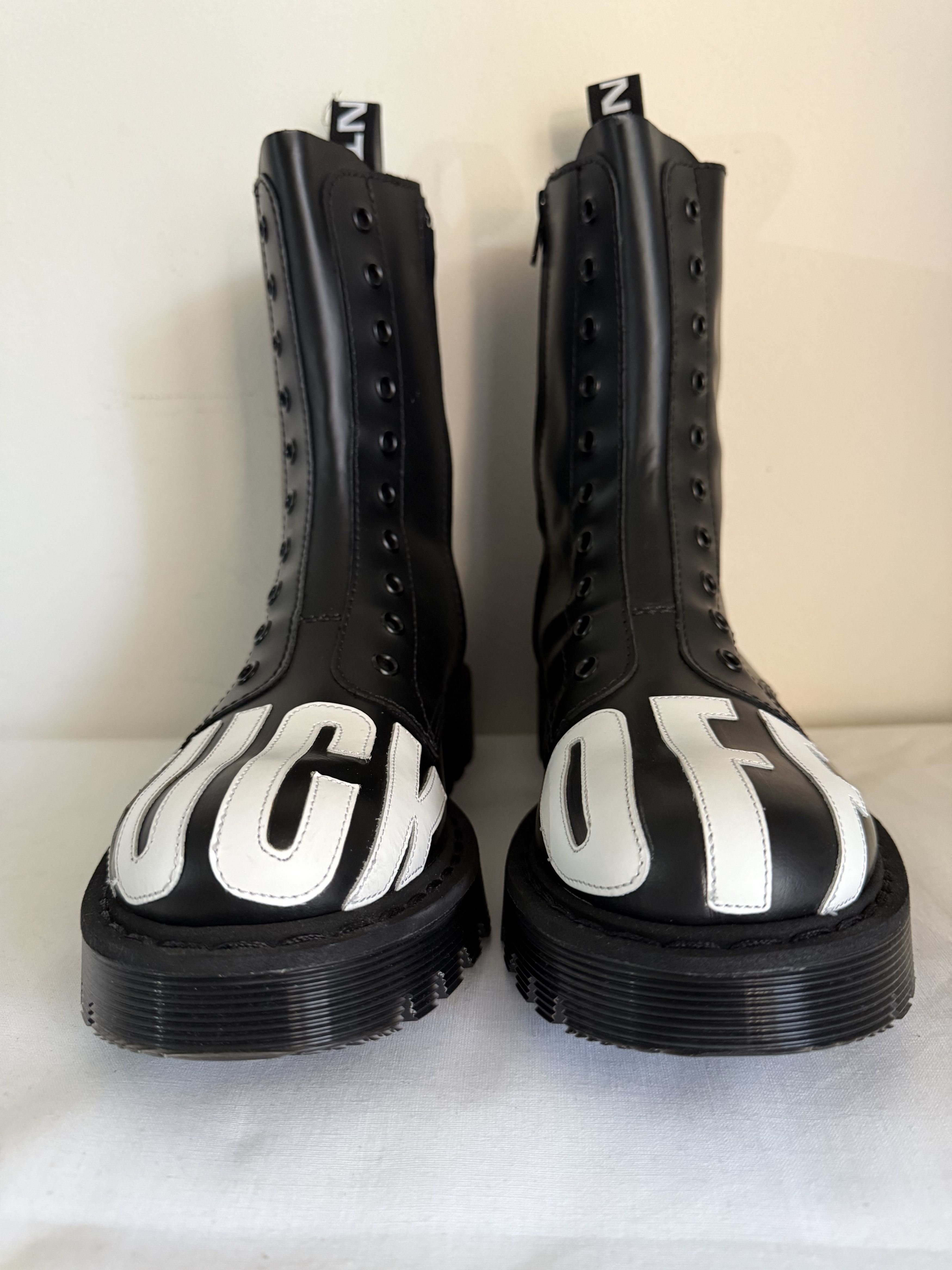 VTMNTS VTMNTS Slogan-Print Fuck-Off Army Boots Size US 7 / EU 40 - 7 Thumbnail