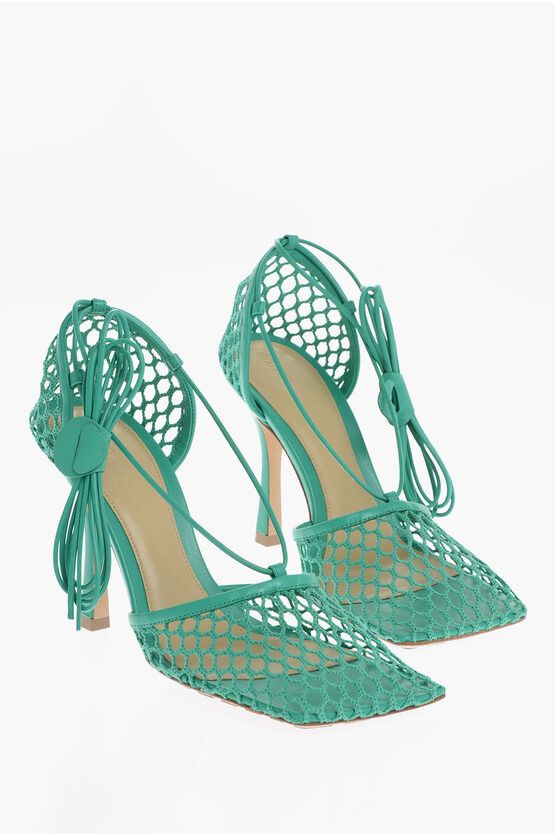 Fishnet Sandals in green