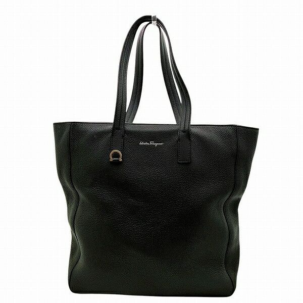 Salvatore Ferragamo Salvatore Ferragamo Gancini 2Way Bag Leather Shoulder Bag 240474 in Black, Women's
