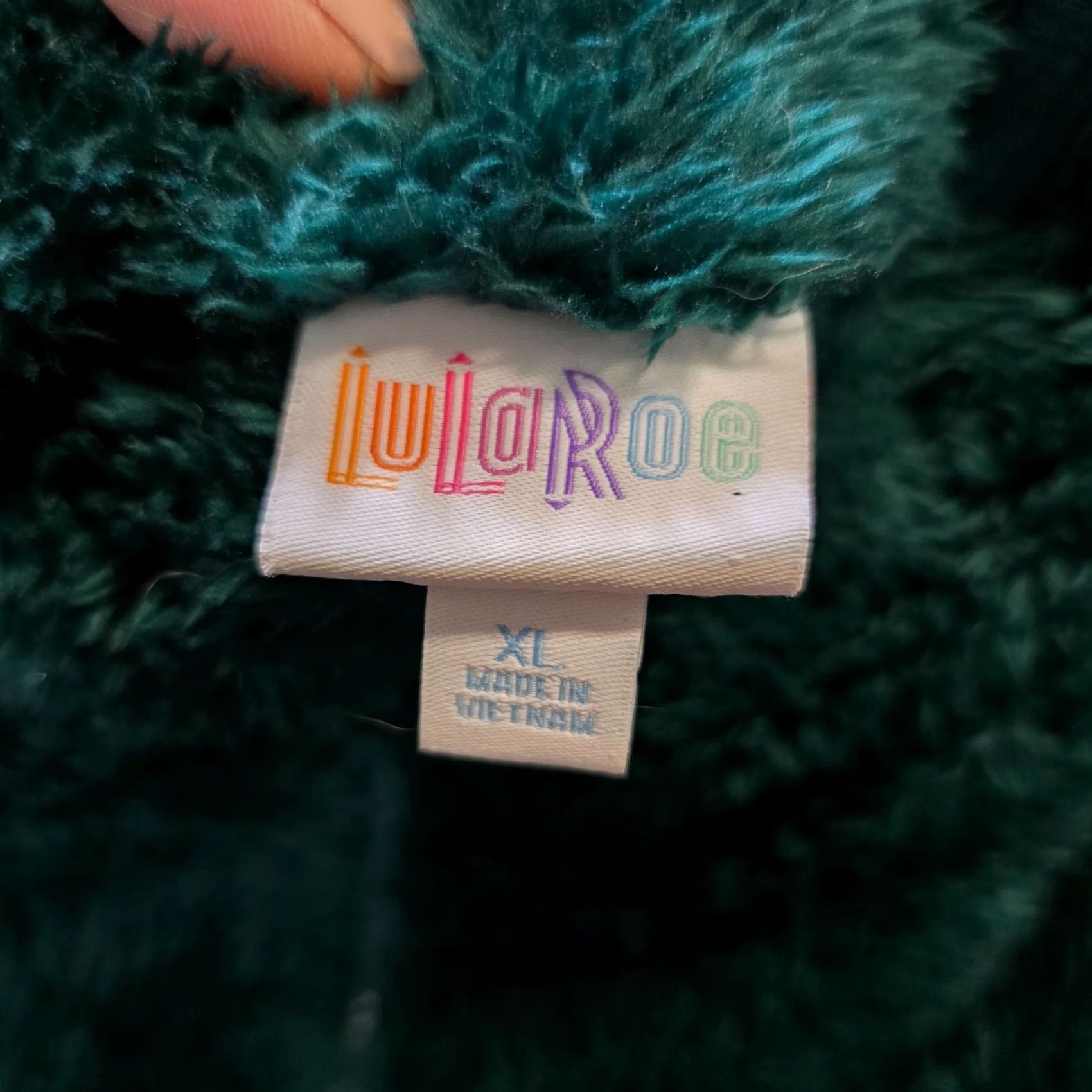 Vintage LuLaRoe Sweater Womens XL Green Fuzzy Fleece 1/4 Zip Comfort Lounge Casual Pullover Mock Neck Long Sleeve Size XL / US 12-14 / IT 48-50 - 4 Thumbnail