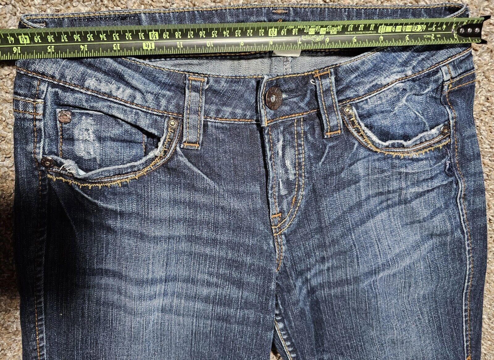 Designer Silver Jeans 28/33 Lola Straight Western Glove Works Canada Size 30" / US 8 / IT 44 - 4 Thumbnail