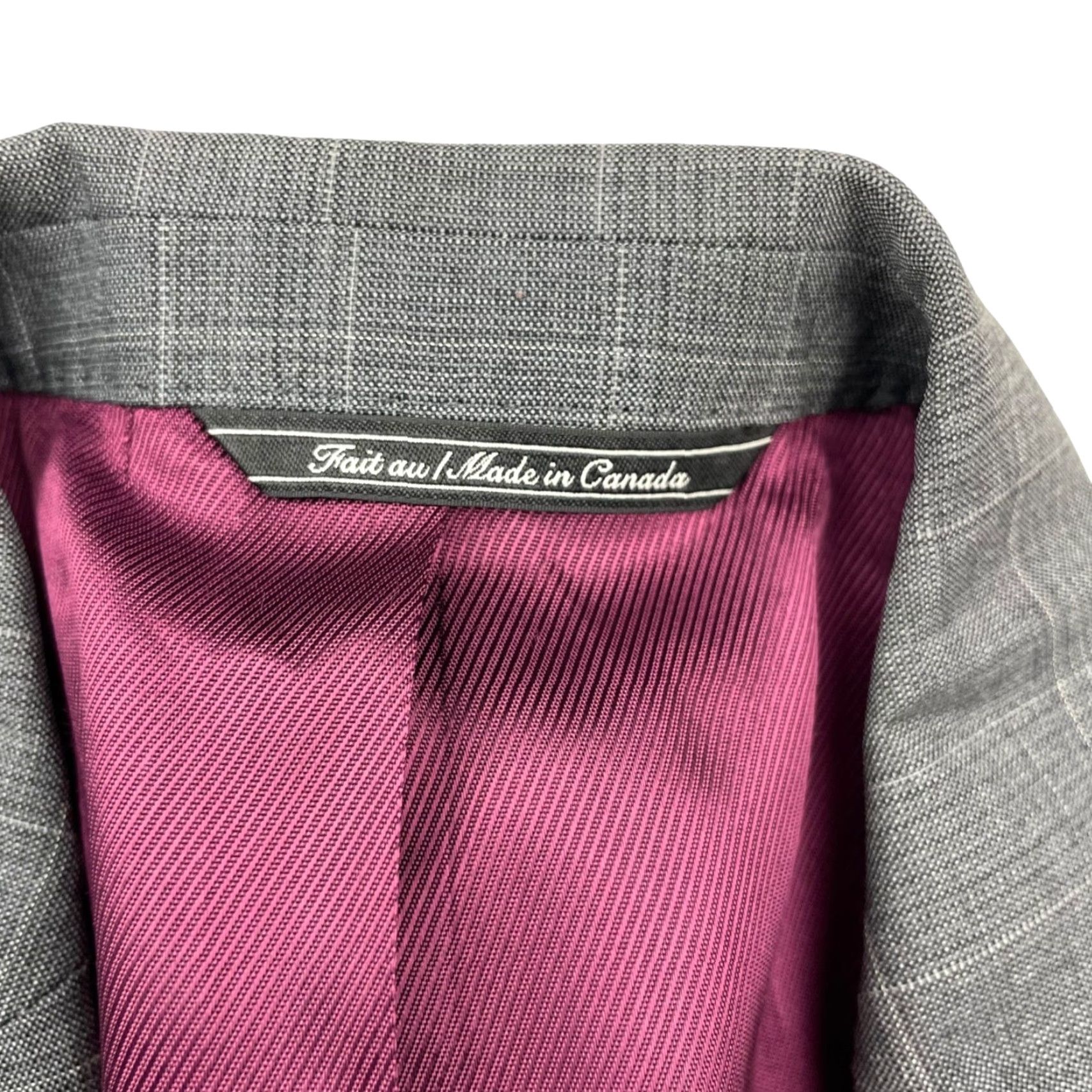 Jack Victor Jack Victor Napoli Men's Blazer 40S Wool Gray Plaid 2-Button Size 40R - 5 Thumbnail