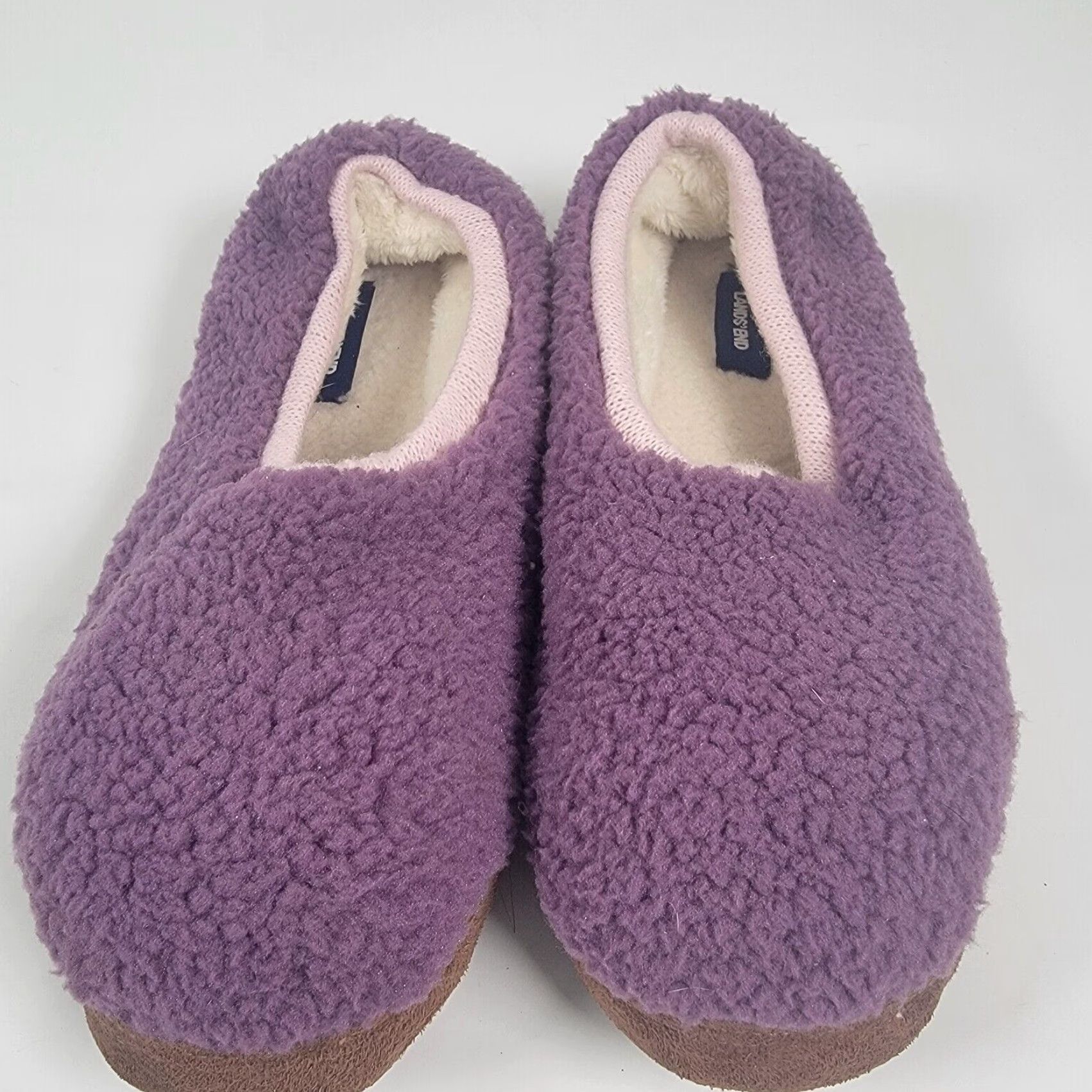 Lands' End Lands' End Womens Slipper Ballet Sherpa Fleece Purple - Size 11, Slip On, Round Toe, Cushioned, Lined, Suede Outsole, M Width, Comfort, Casual, Shoes Size L / US 10 / IT 46 - 2 Thumbnail