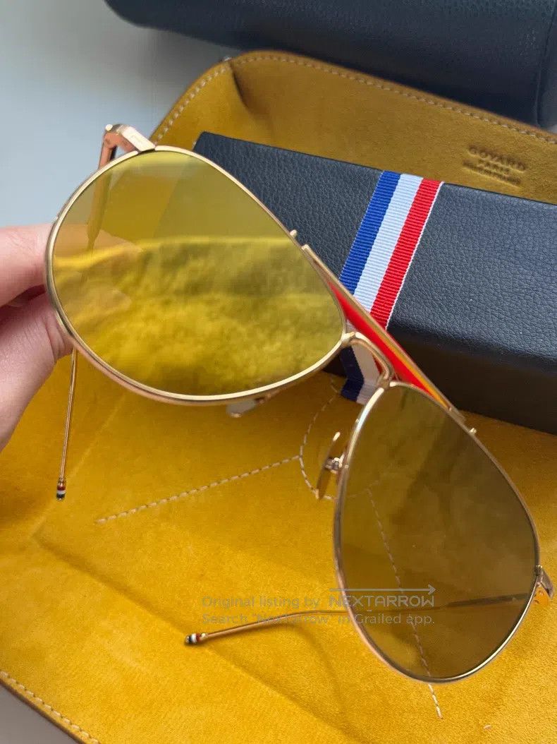 Thom Browne Gold pilot sunglasses
