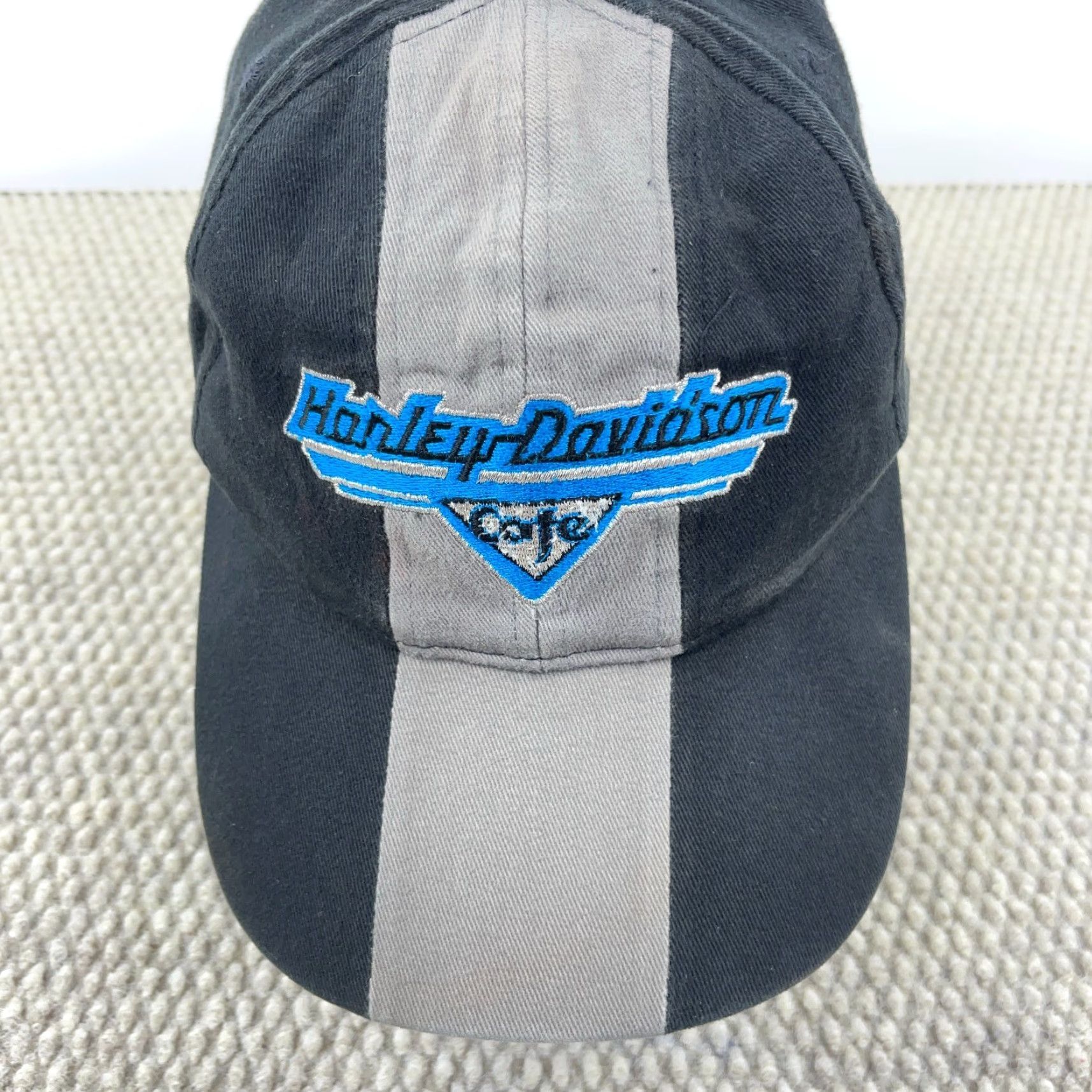 Harley Davidson VINTAGE Harley-Davidson Dad Hat Cap Baseball Hat One Size Black Logo Adjustable Men Adults Black Harley-Davidson Cap 90s Biker Retro Mens Size ONE SIZE - 3 Thumbnail