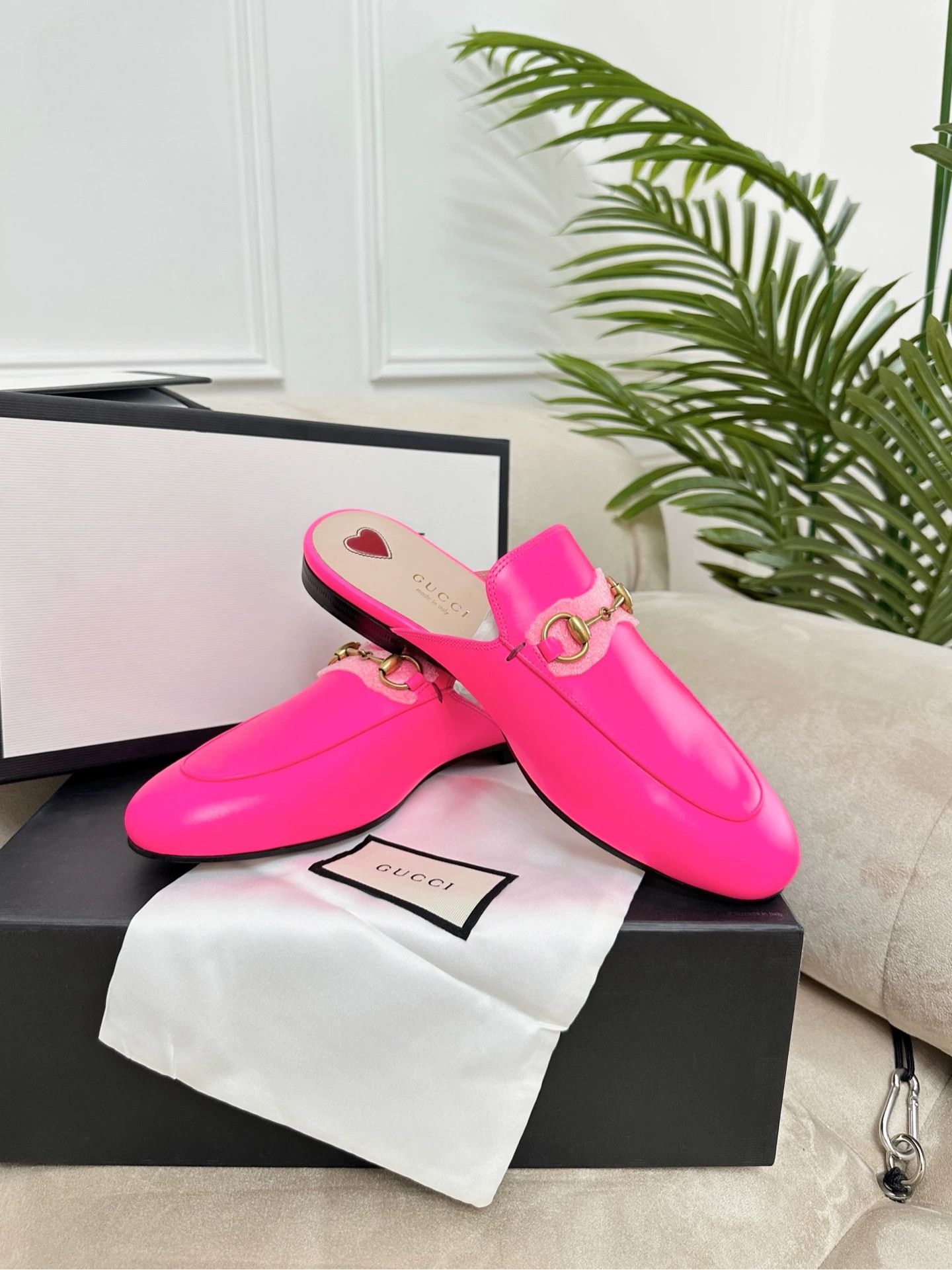 Gucci GUCCI Horsebit Mule Women's Fluorescent Pink Size US 6 / IT 36 - 6 Thumbnail