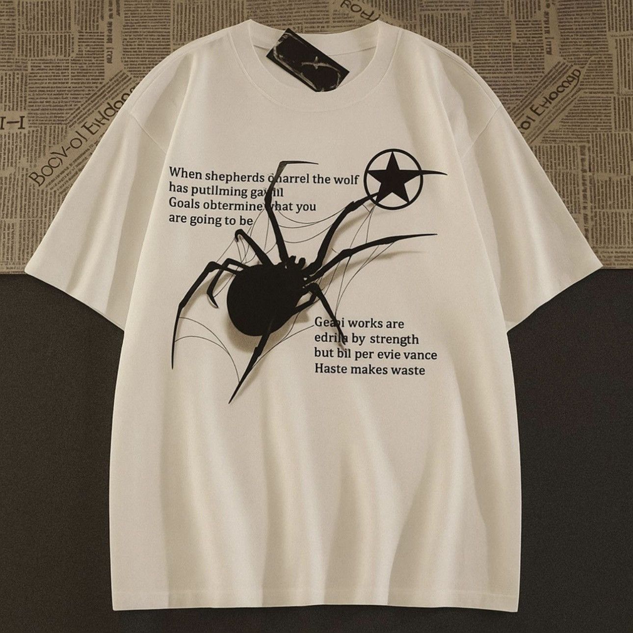 Other White Shirt with Black Letter and Black Spider Size US L / EU 52-54 / 3 - 1 Thumbnail