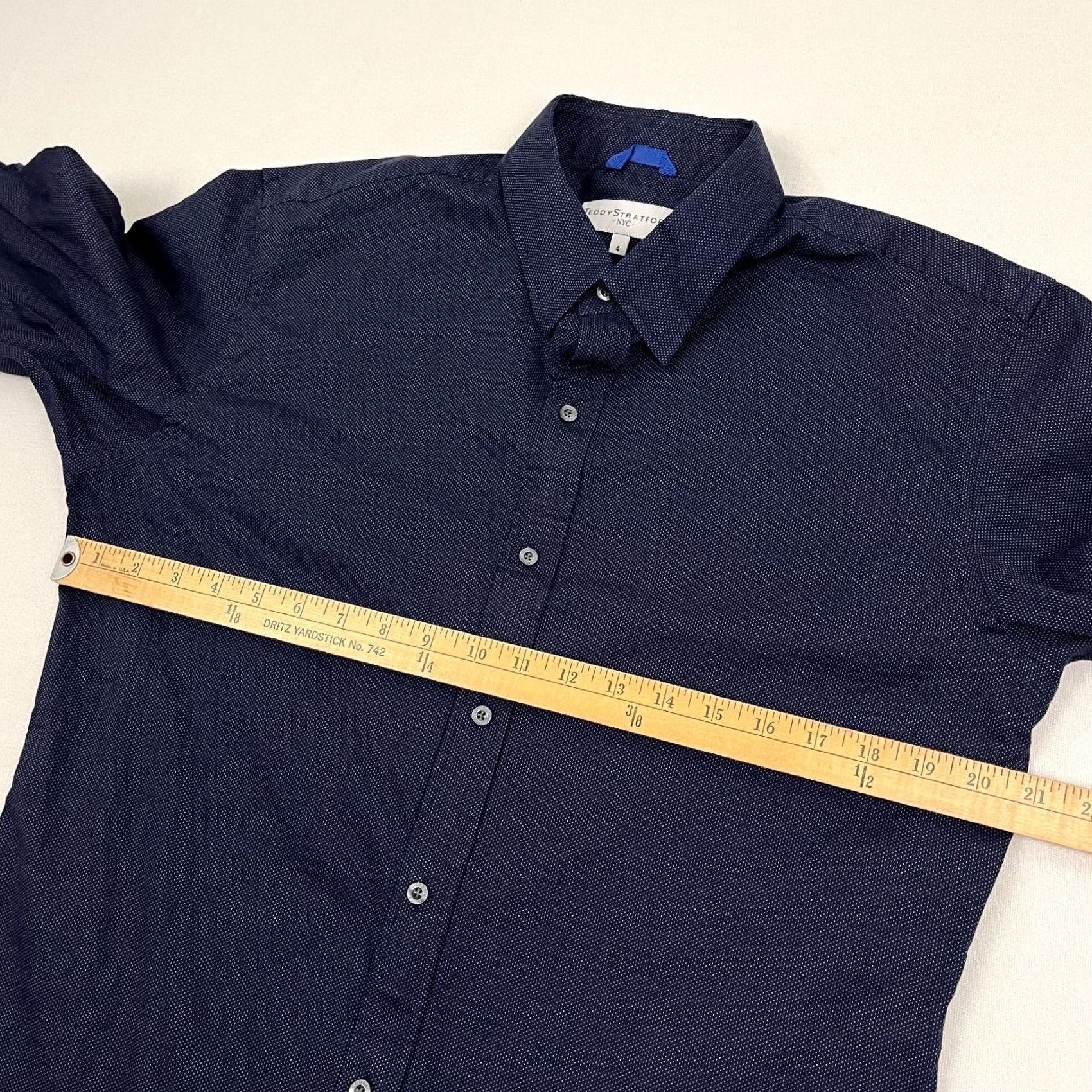 Vintage VINTAGE Teddy Stratford Shirt Mens L Blue Mid Zip Button Up Cotton Casual Pocket Size US L / EU 52-54 / 3 - 5 Thumbnail