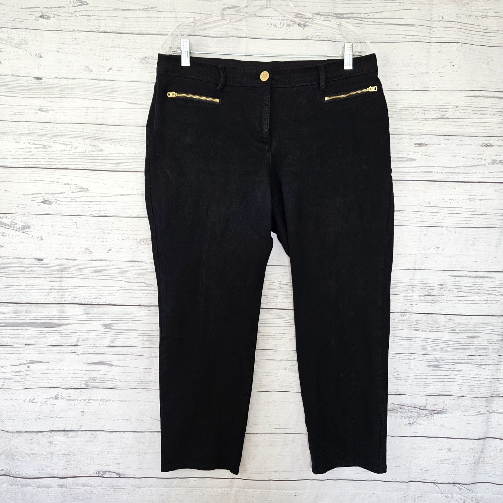 Vintage Chico's So Slimming Womens Ankle Jeans Sz 12 Black Mid Rise Faux Zip Pockets Jeans Slimming Womens 12 Black Ankle Chico's Shirt not provided Size 34" / US 12 / IT 48 - 2 Thumbnail