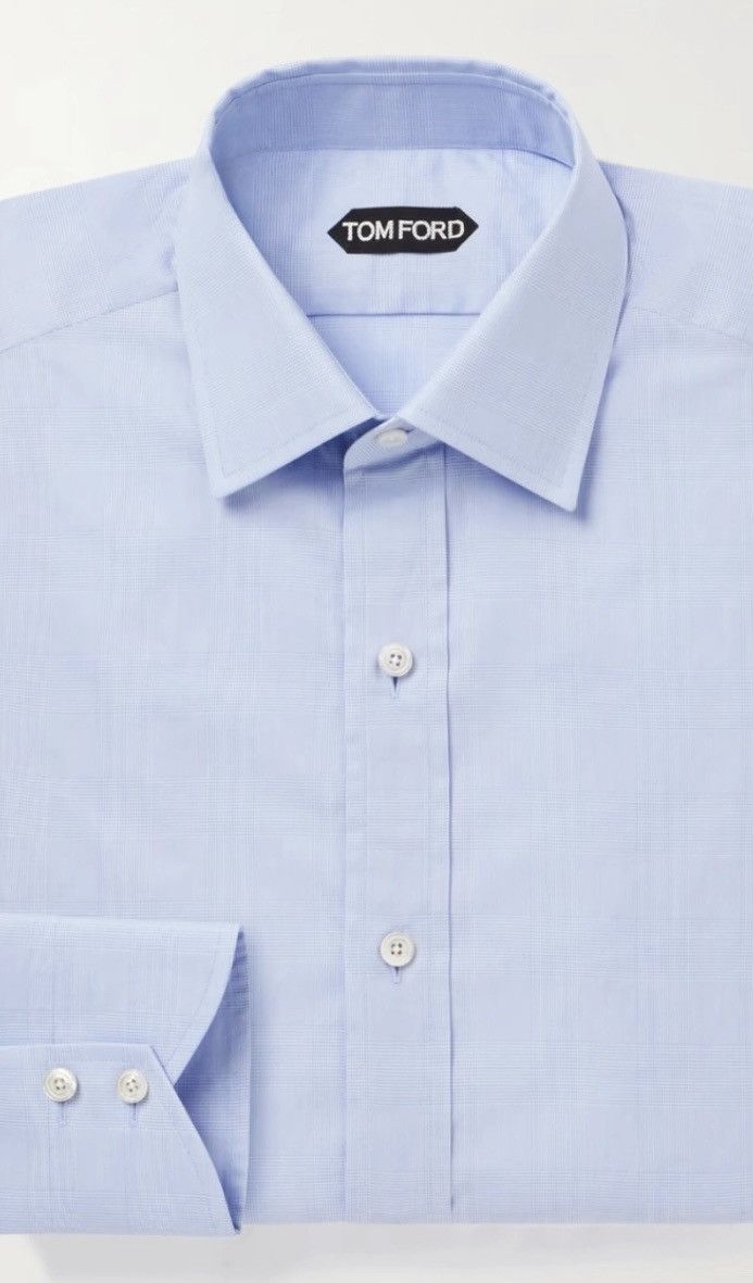 Tom Ford TOM FORD dress Shirt 41 / 16 blue tartan Size US L / EU 52-54 / 3 - 5 Thumbnail