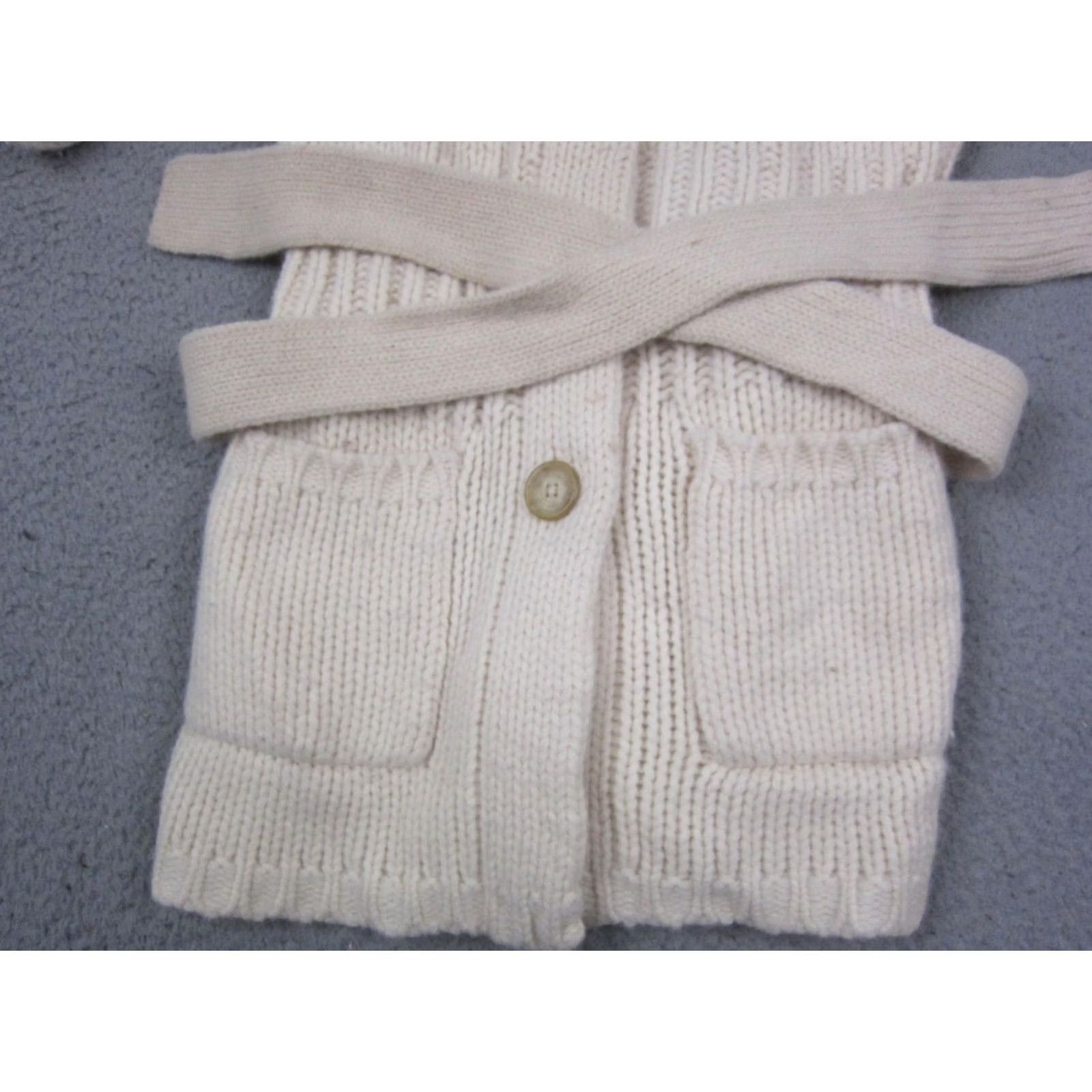 Gap VINTAGE Gap Sweater Cardigan Womens Small Creme Belted Wool Angora Y2K Ladies 90s Size S / US 4 / IT 40 - 2 Thumbnail